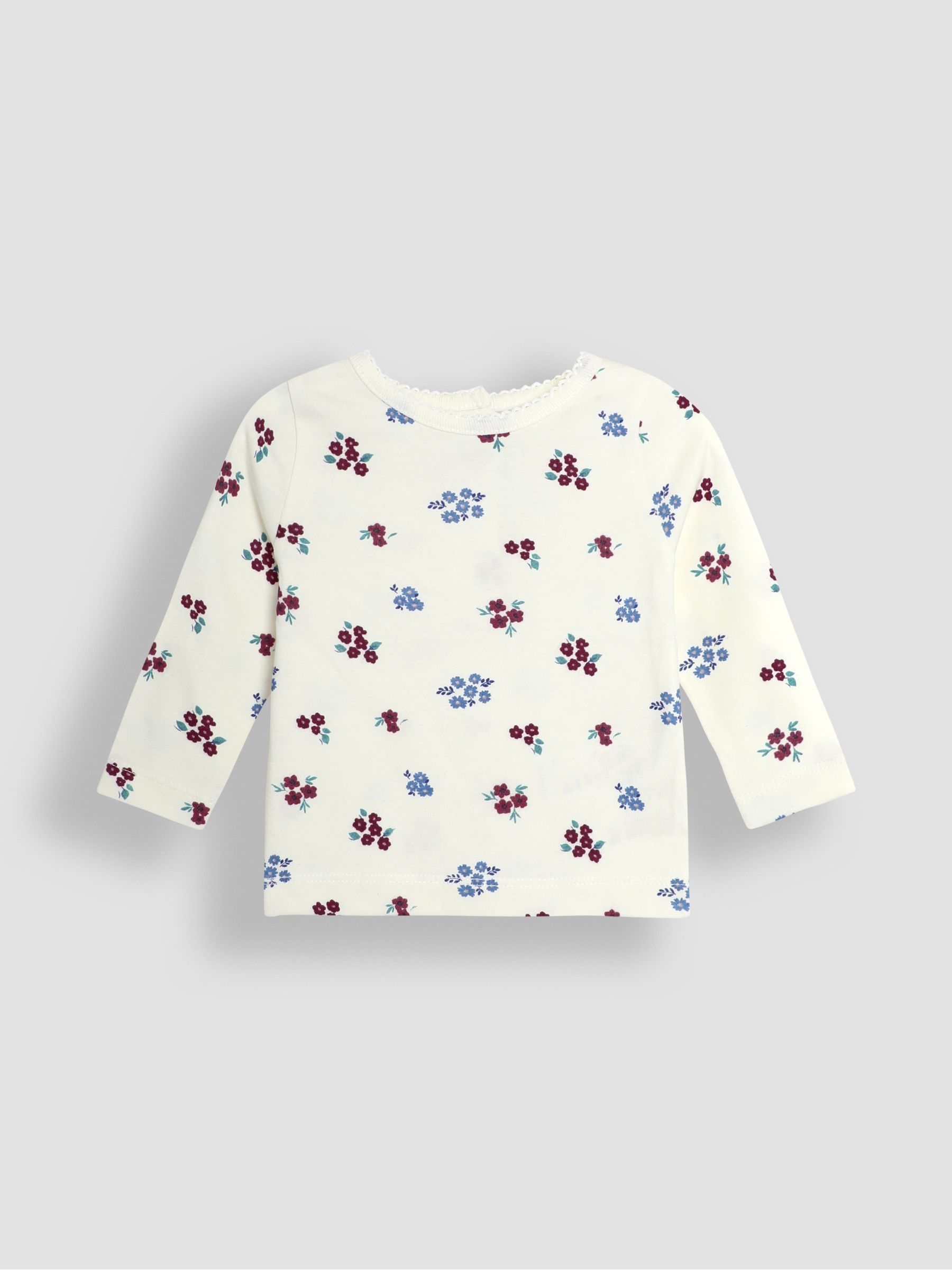 Plum Purple Bunny Embroidered Velour Dungarees and Top Set - Image 4 of 6