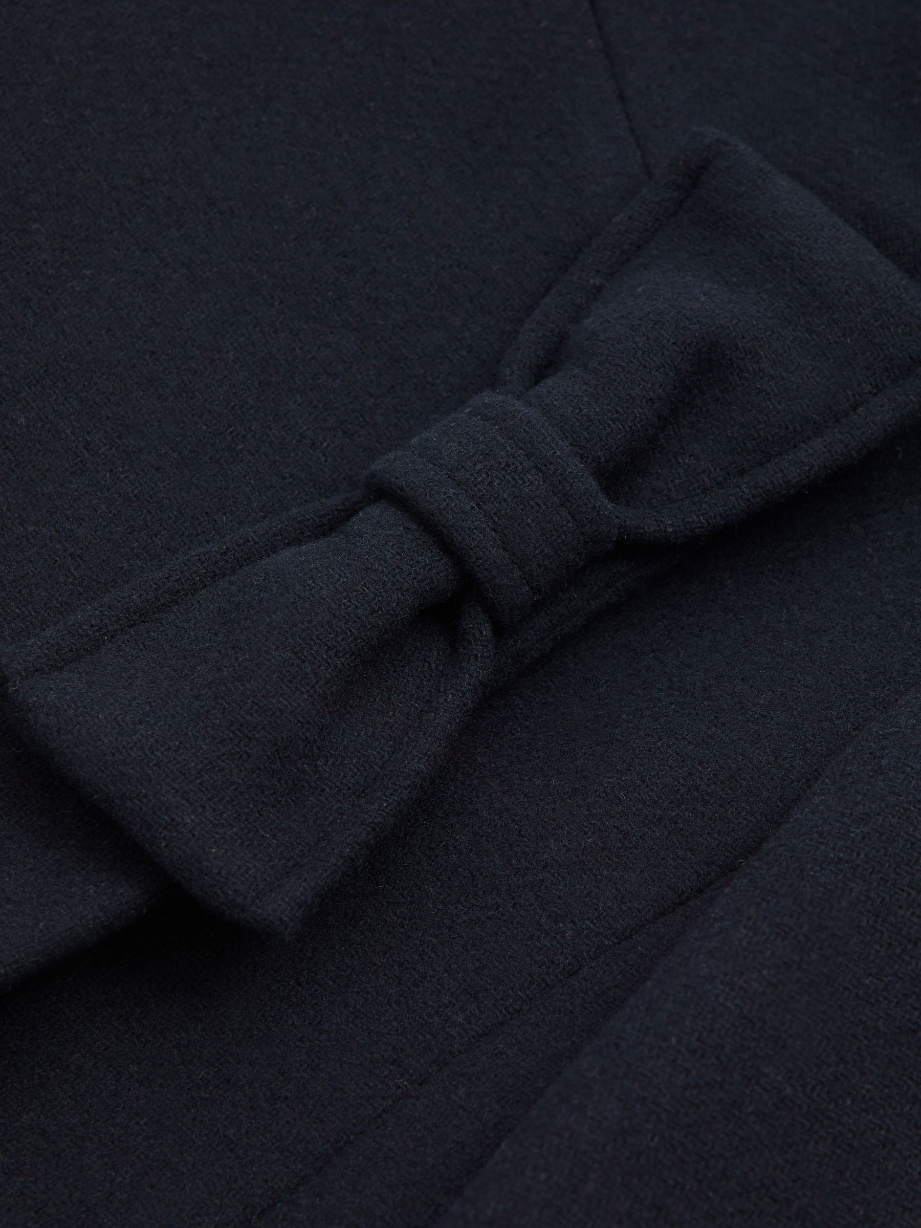 9-13 yrs Wool Blend Funnel Neck Bow Coat in Navy - Image 4 of 4