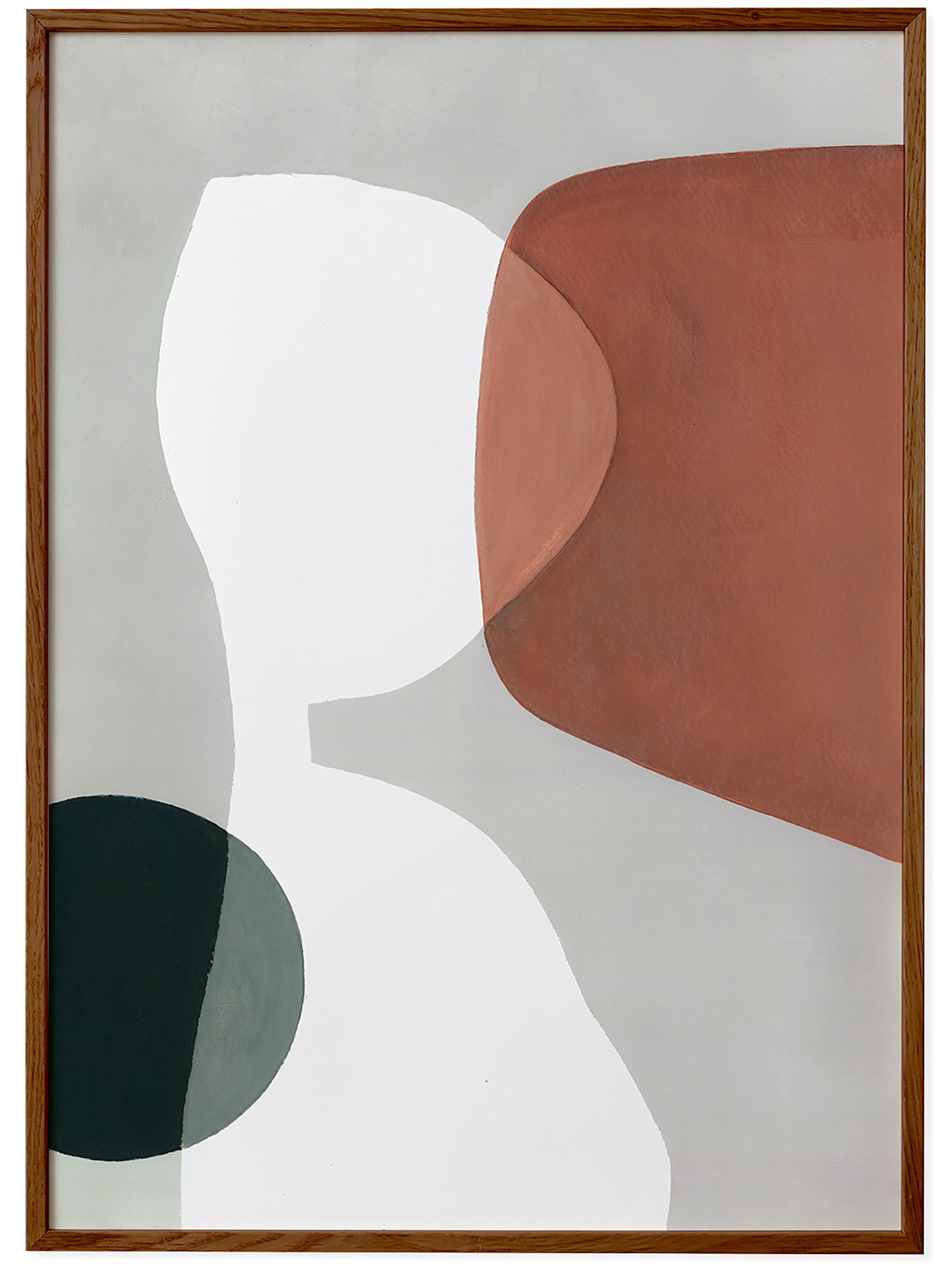Paper Collective Grey Balance 01 Framed Wall Art Print in Dark Oak Frame - Image 1 of 4