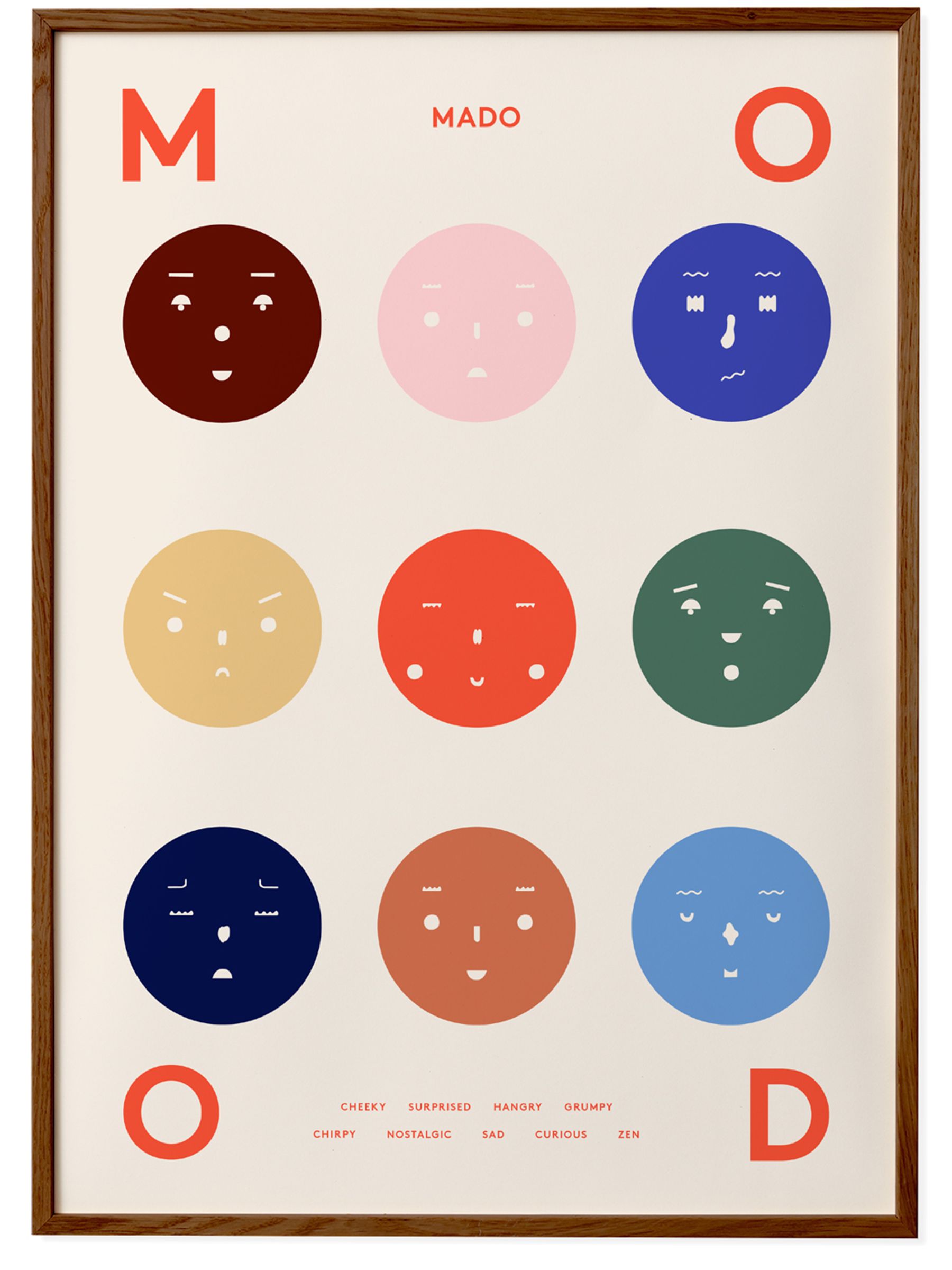 Paper Collective Cream Nine Moods Framed Wall Art Print in Dark Oak Frame - Image 3 of 4