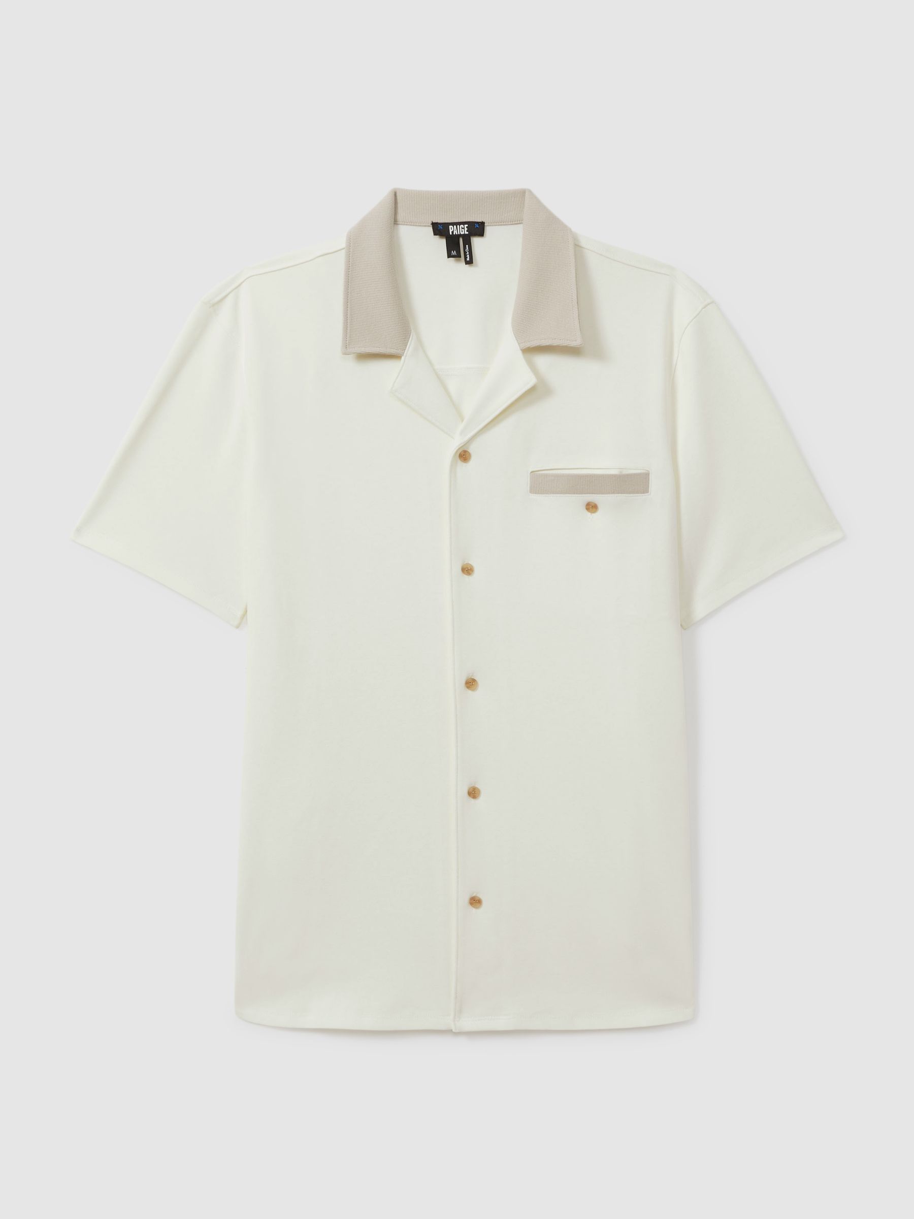 Roan White Paige Knitted Pique Cuban Collar Shirt - Image 2 of 6