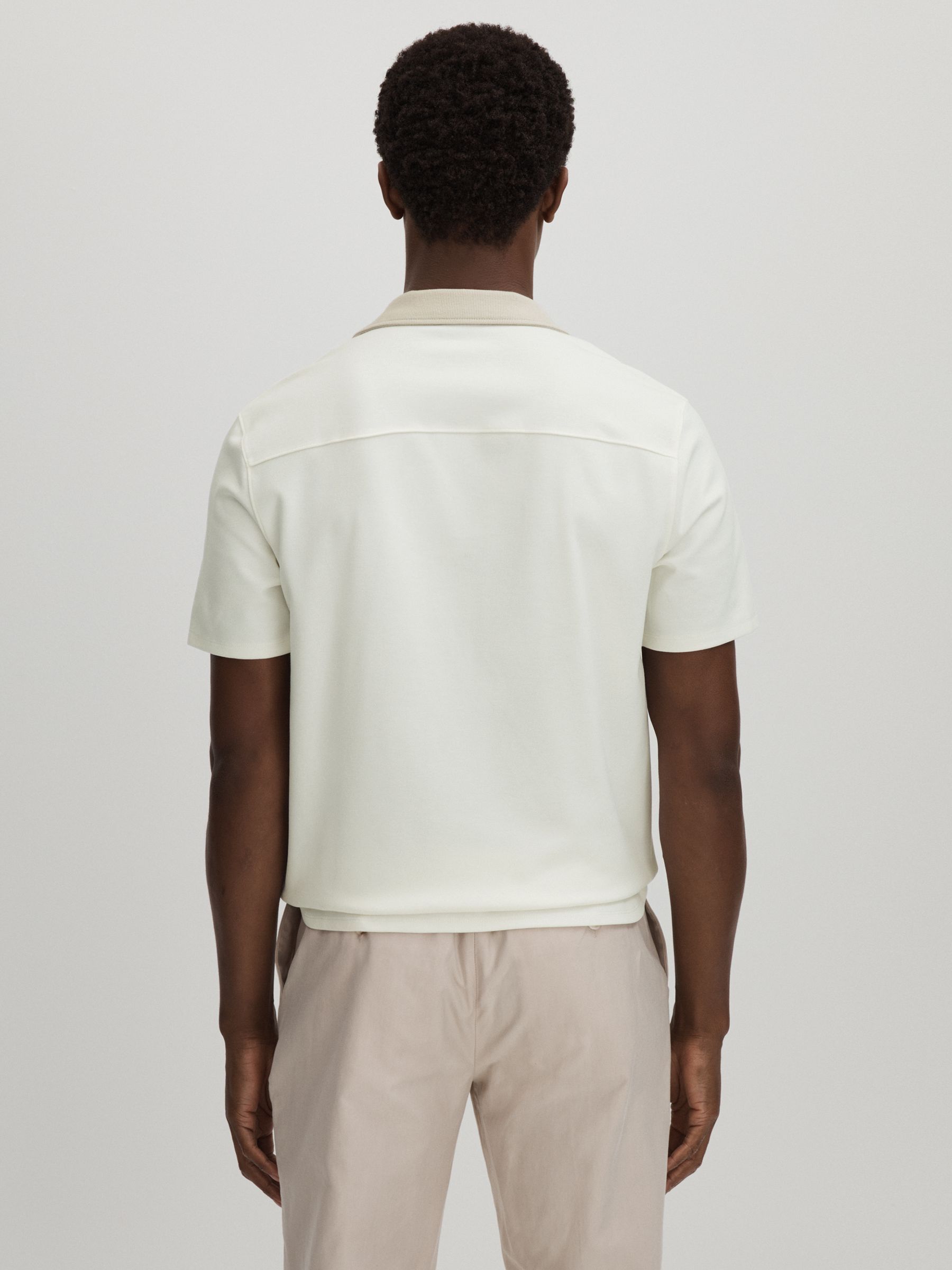 Roan White Paige Knitted Pique Cuban Collar Shirt - Image 5 of 6