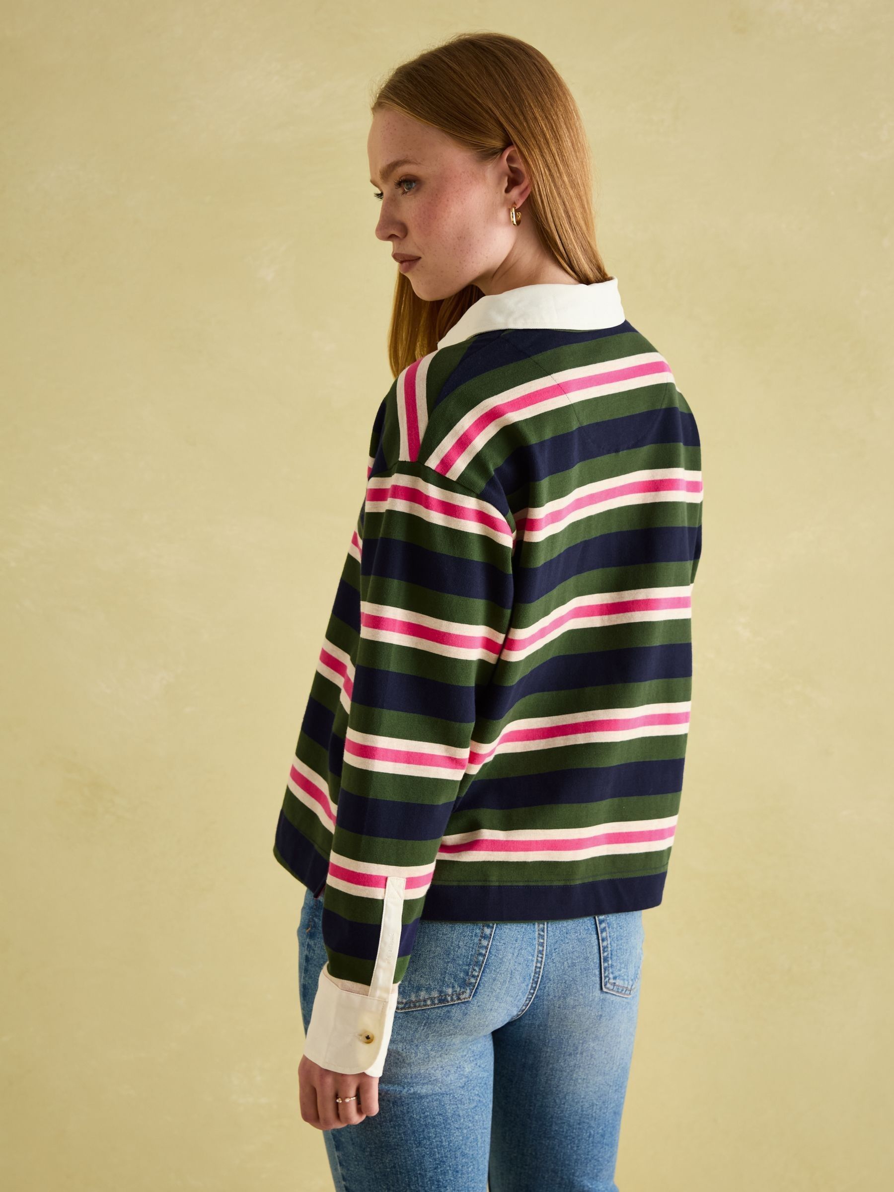 Lara Green/Pink Boxy Fit Rugby Shirt - Image 2 of 8