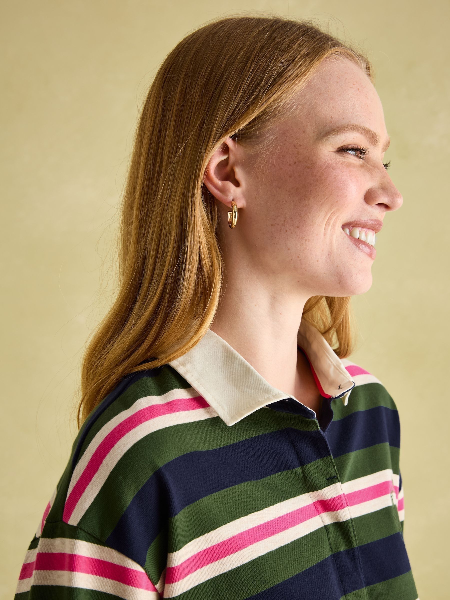 Lara Green/Pink Boxy Fit Rugby Shirt - Image 4 of 8