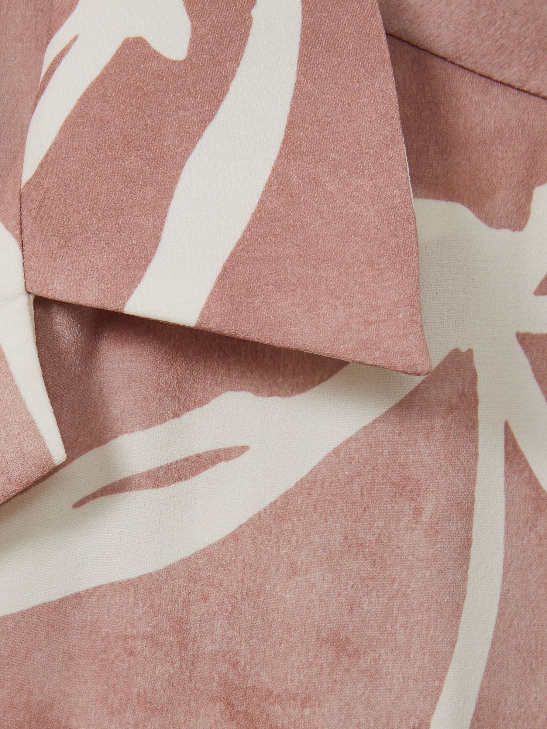 Relaxed Printed Cuban Collar Shirt in Soft Pink - Image 5 of 5