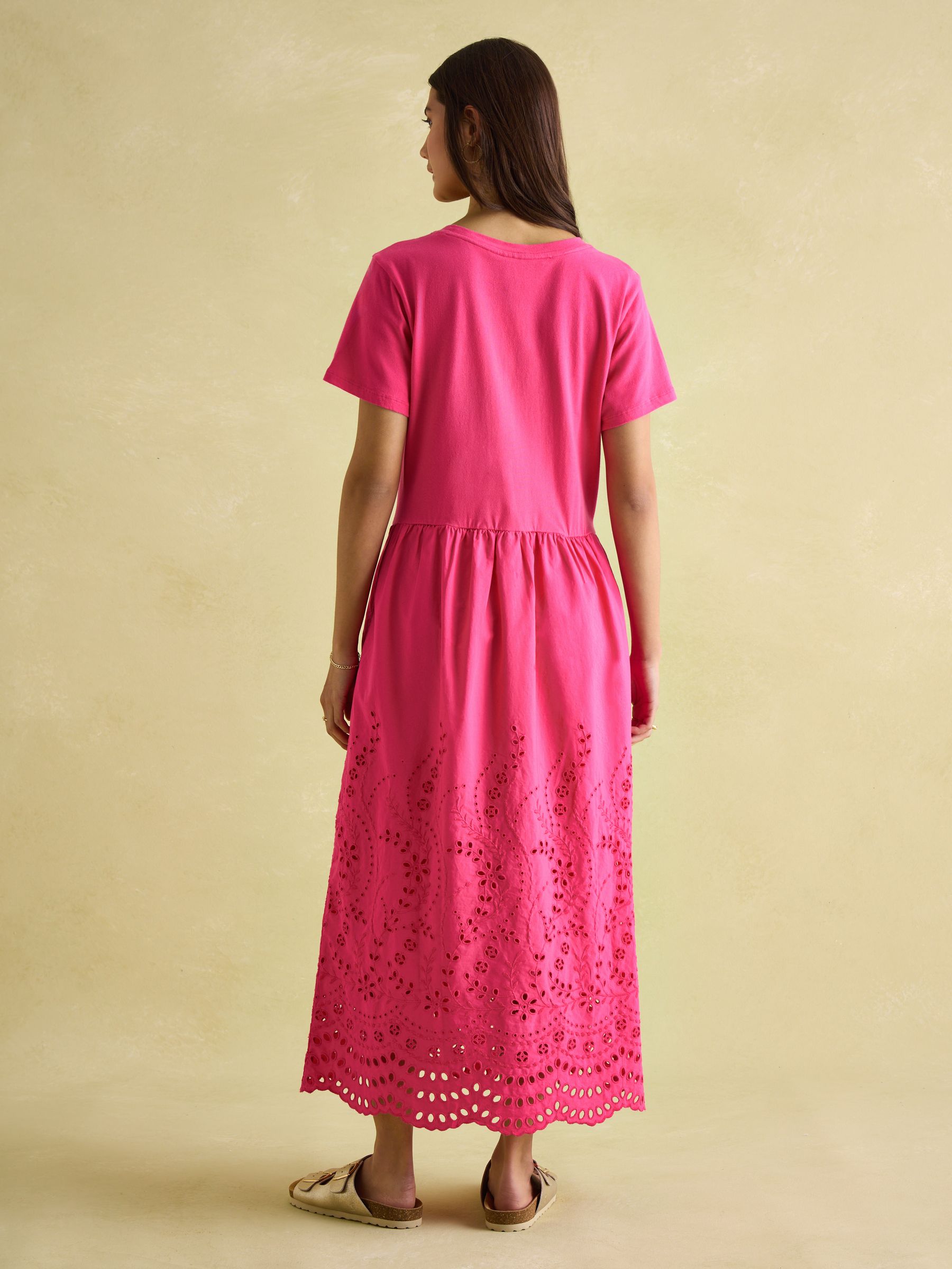 Reid Pink Broderie 100% Cotton Dress - Image 2 of 6