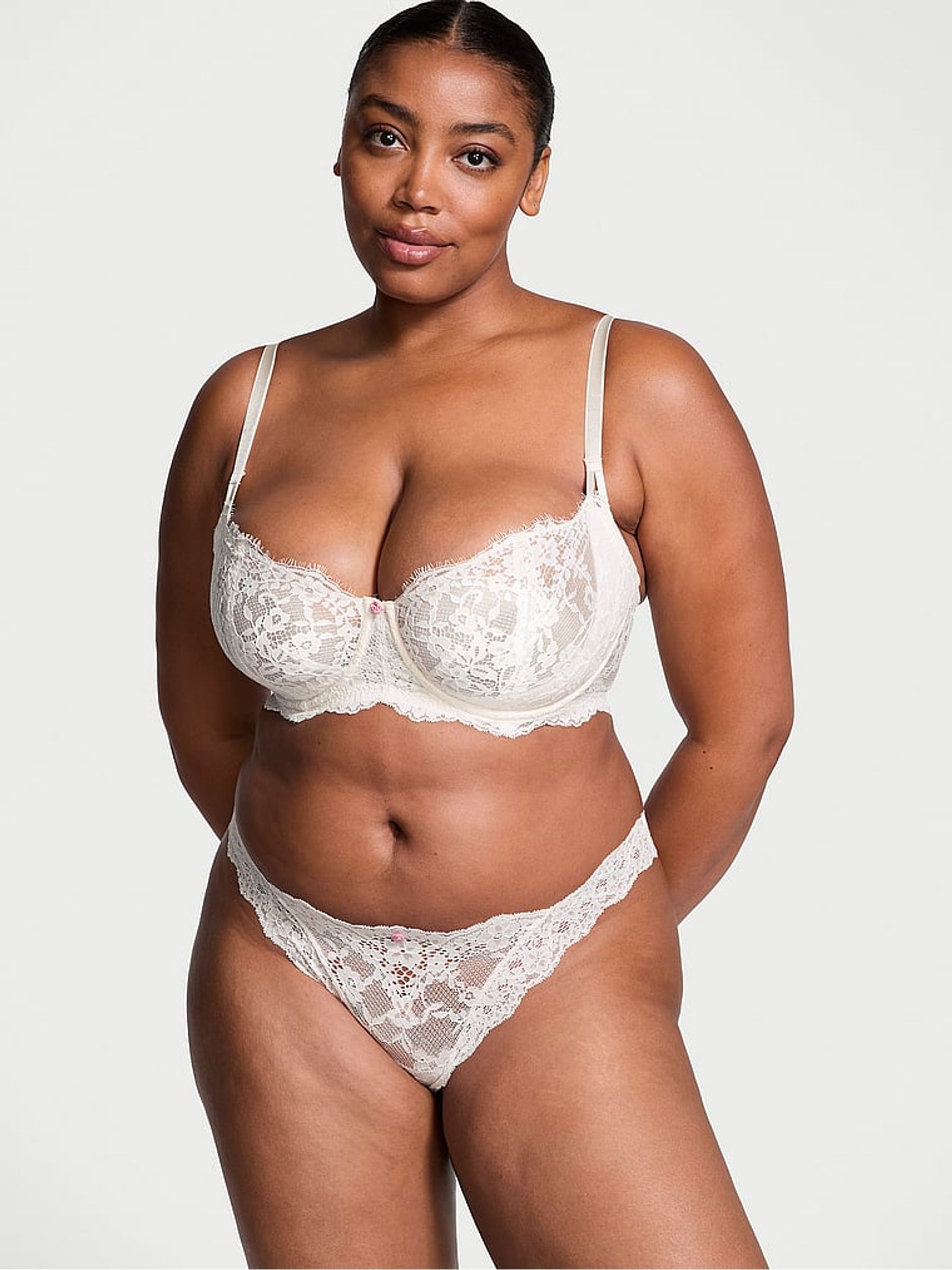 Coconut White Brazilian Lace Knickers - Image 3 of 4