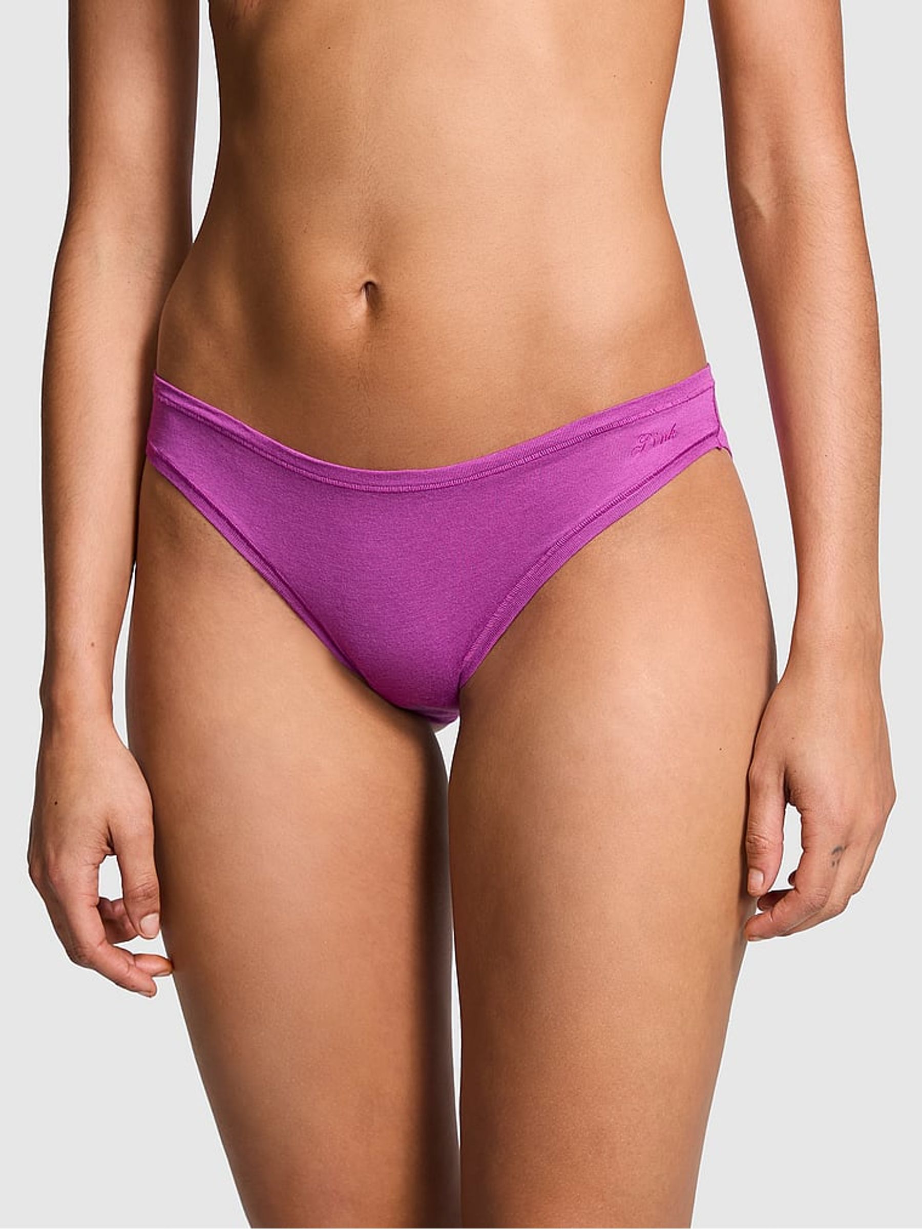 Deep Berry Purple Bikini Cotton Knickers - Image 1 of 3