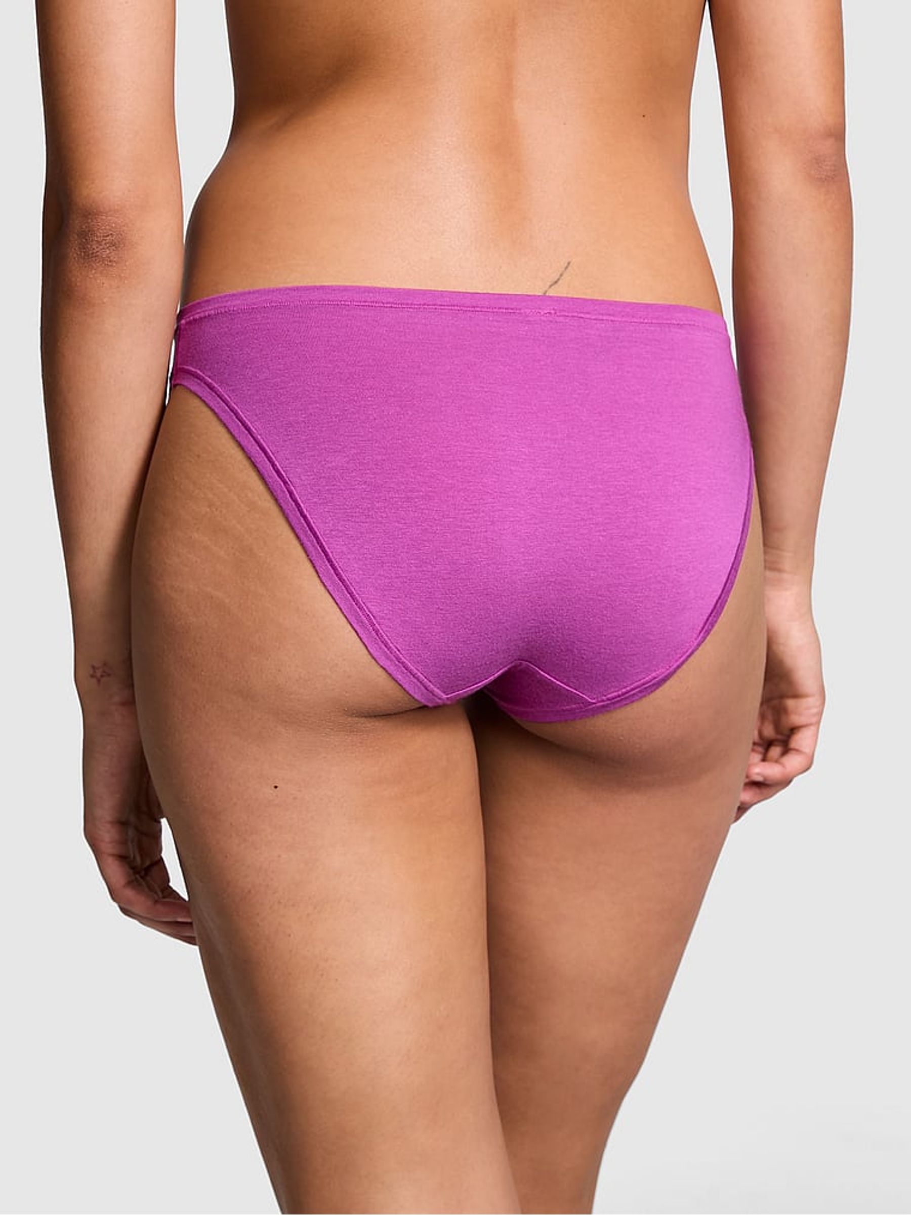 Deep Berry Purple Bikini Cotton Knickers - Image 2 of 3