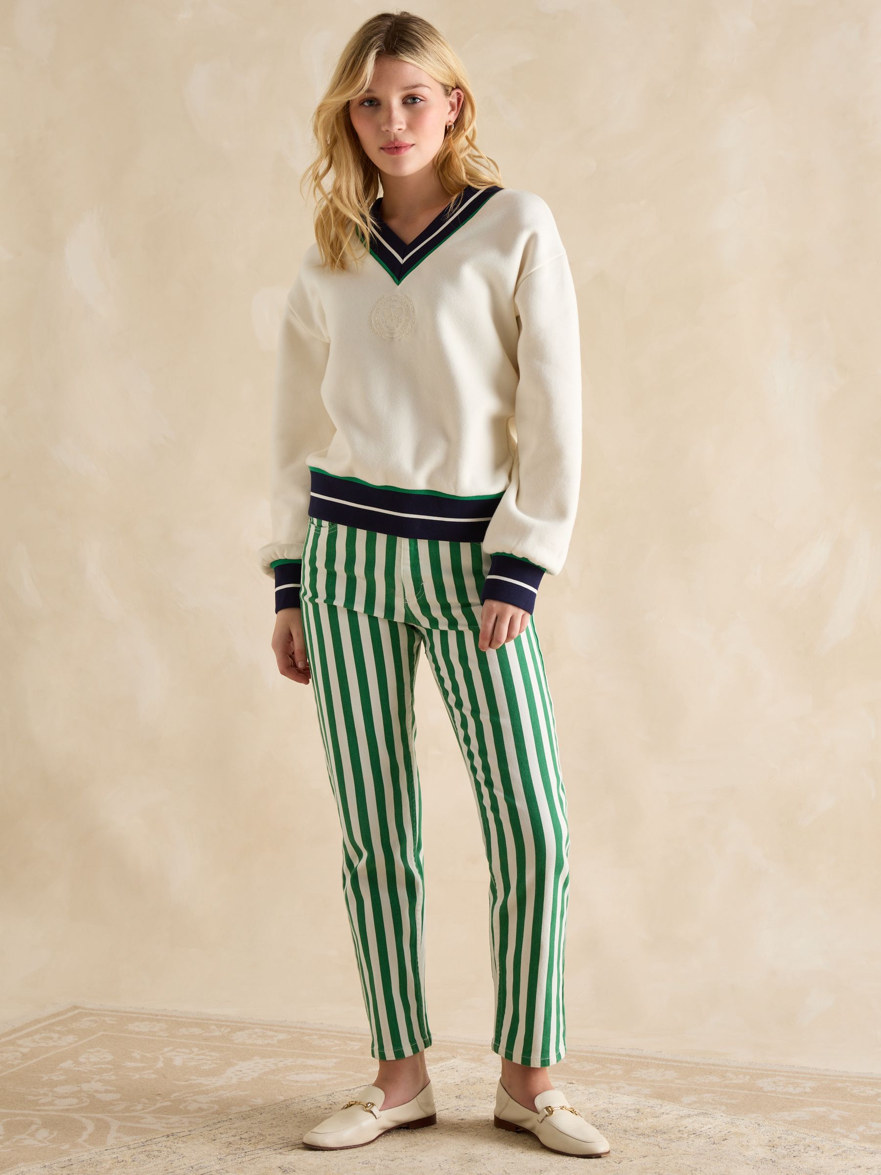 Varsity Cream Embroidered Sweatshirt - Image 4 of 9