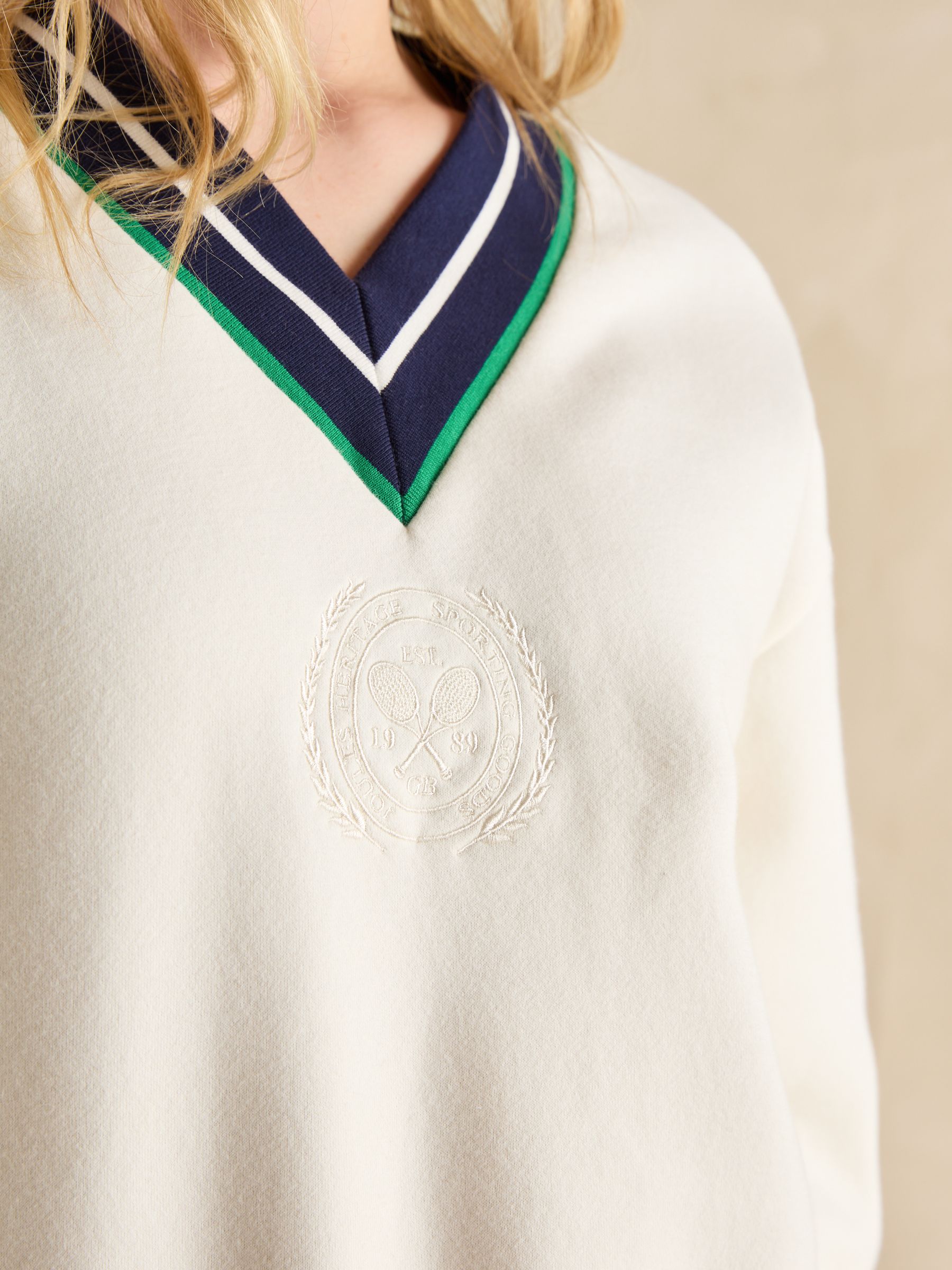 Varsity Cream Embroidered Sweatshirt - Image 5 of 9