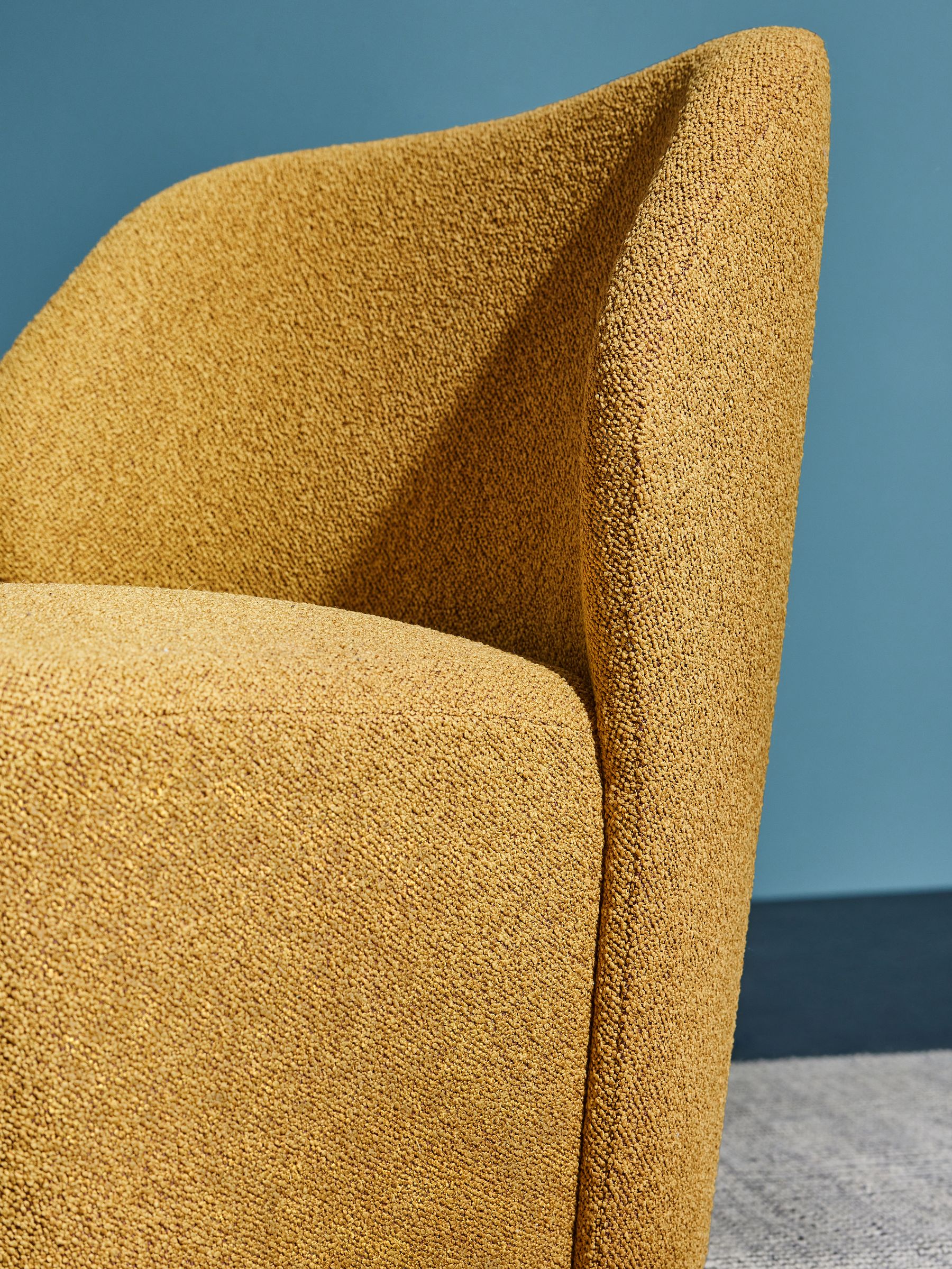 Topeka Accent Chair in Ochre Yellow Pax Boucle - Image 3 of 5