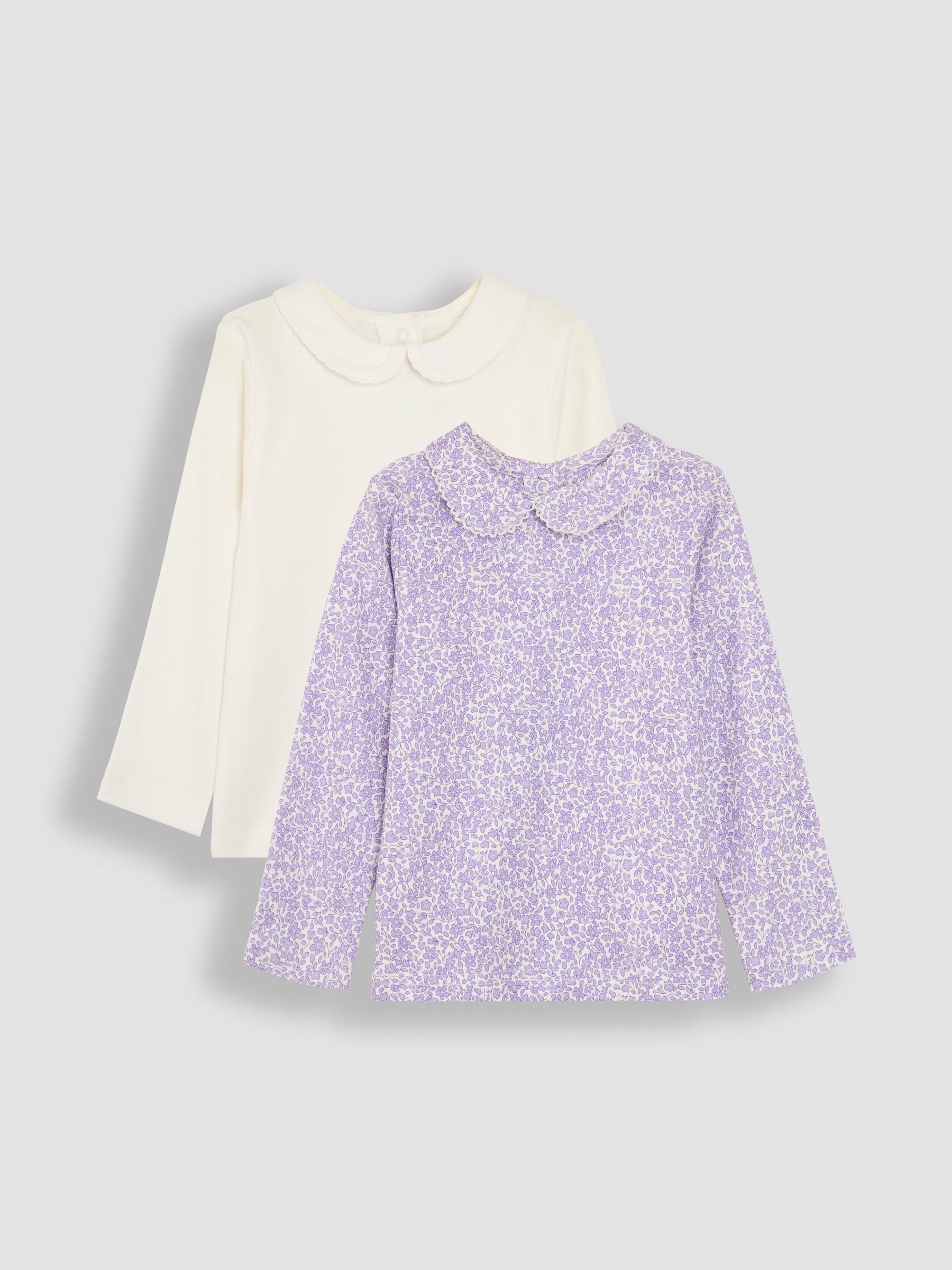 Lilac Purple 2-Pack Ditsy Floral Peter Pan Tops - Image 1 of 4