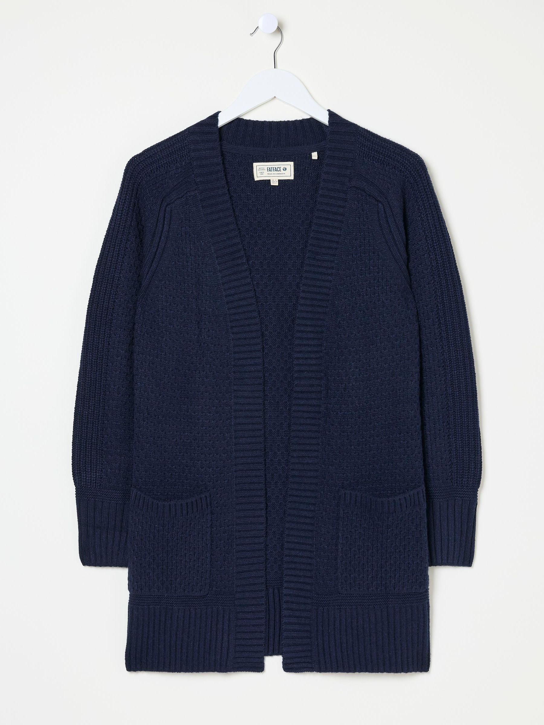 Navy Hannah Textured Knitted Cardigan | FatFace