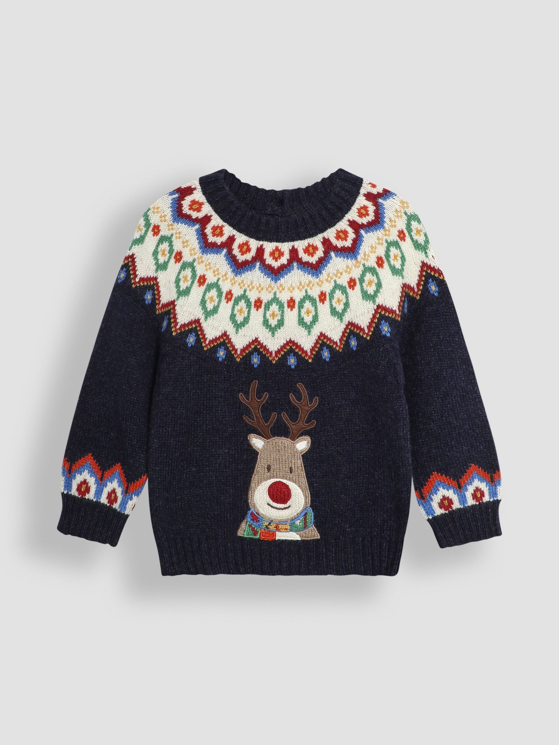 Navy Reindeer Christmas Reindeer Jumper - Image 1 of 3