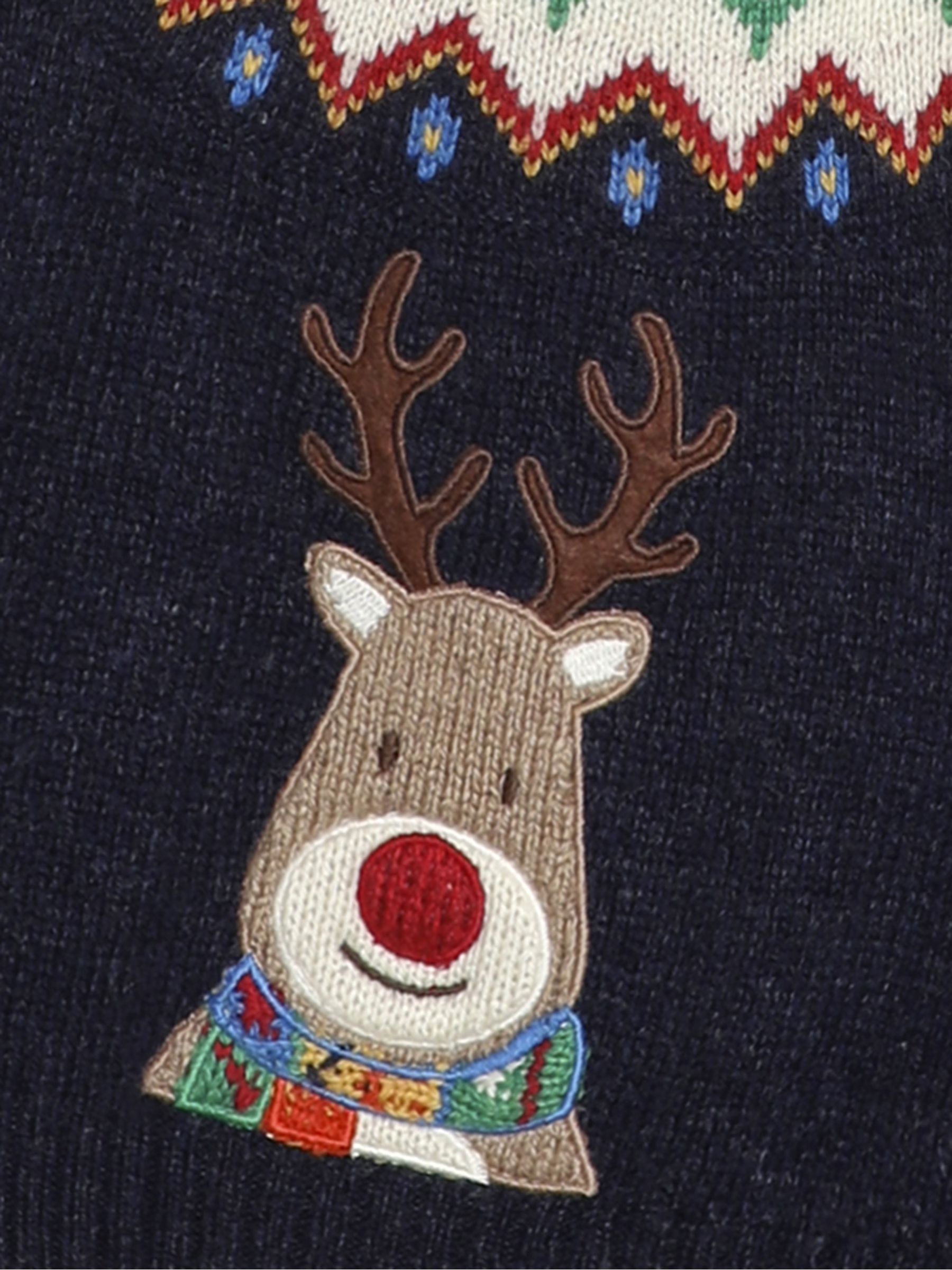 Navy Reindeer Christmas Reindeer Jumper - Image 3 of 3