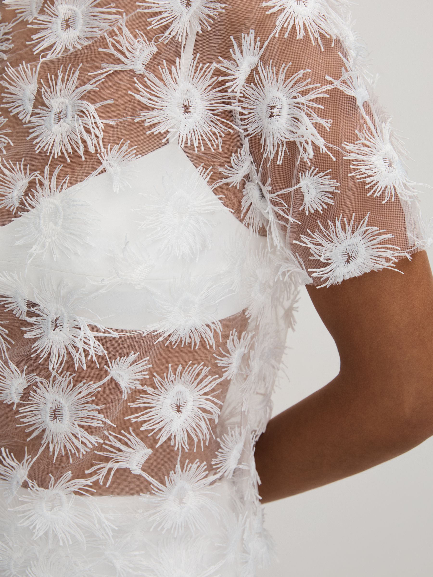 Coco White Anna Quan Sheer Applique Top - Image 3 of 6