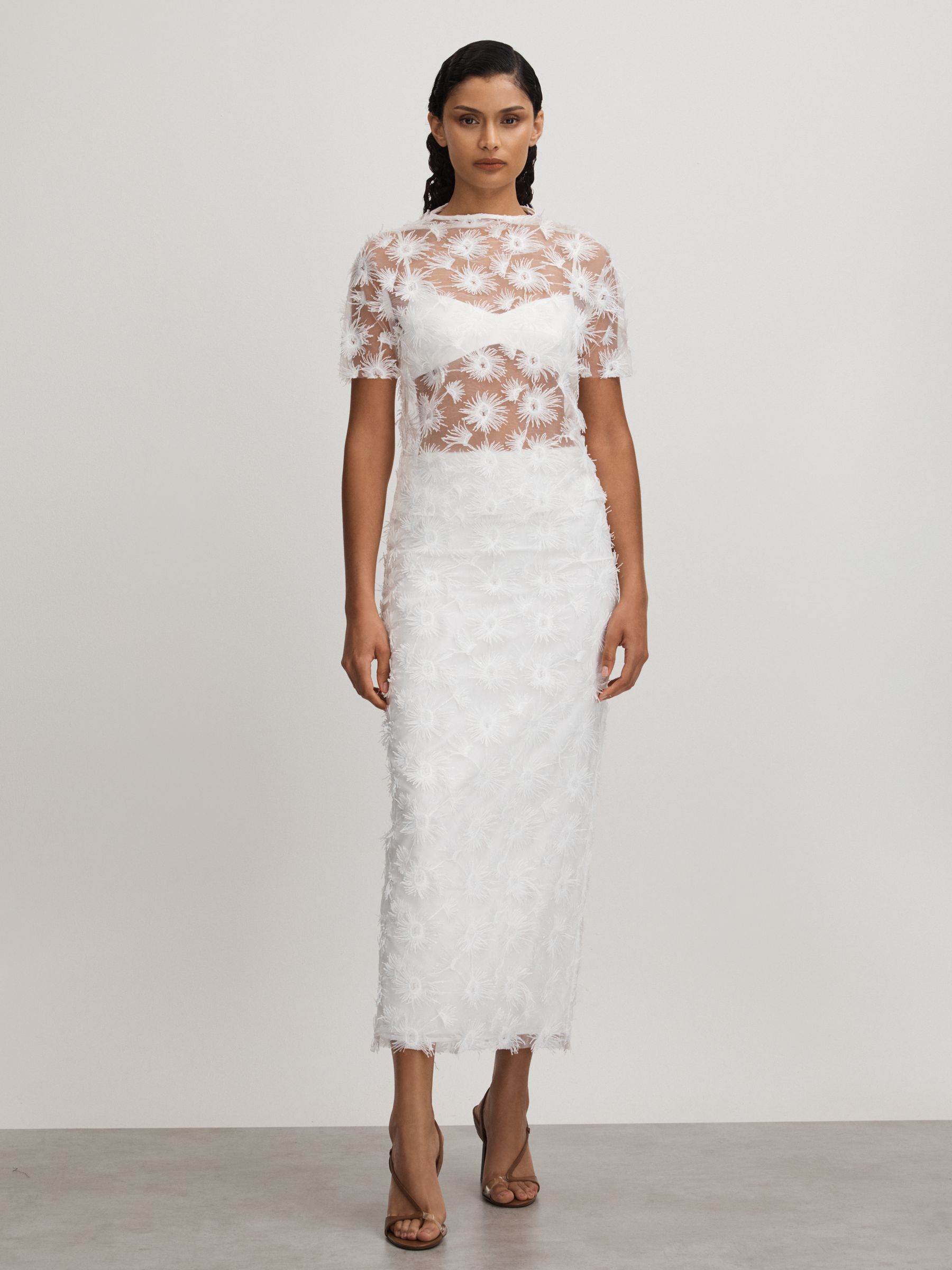 Coco White Anna Quan Sheer Applique Top - Image 4 of 6