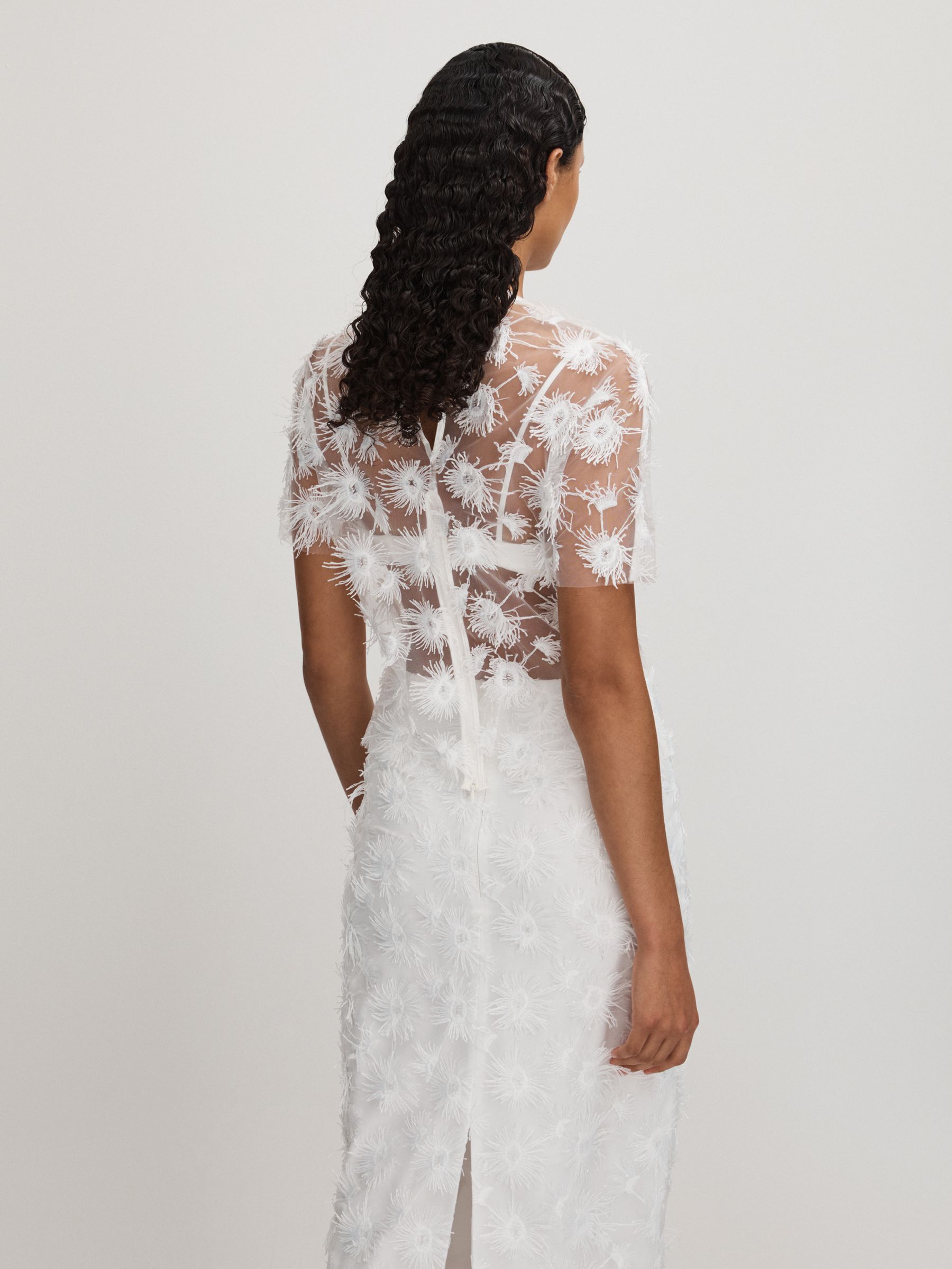 Coco White Anna Quan Sheer Applique Top - Image 5 of 6