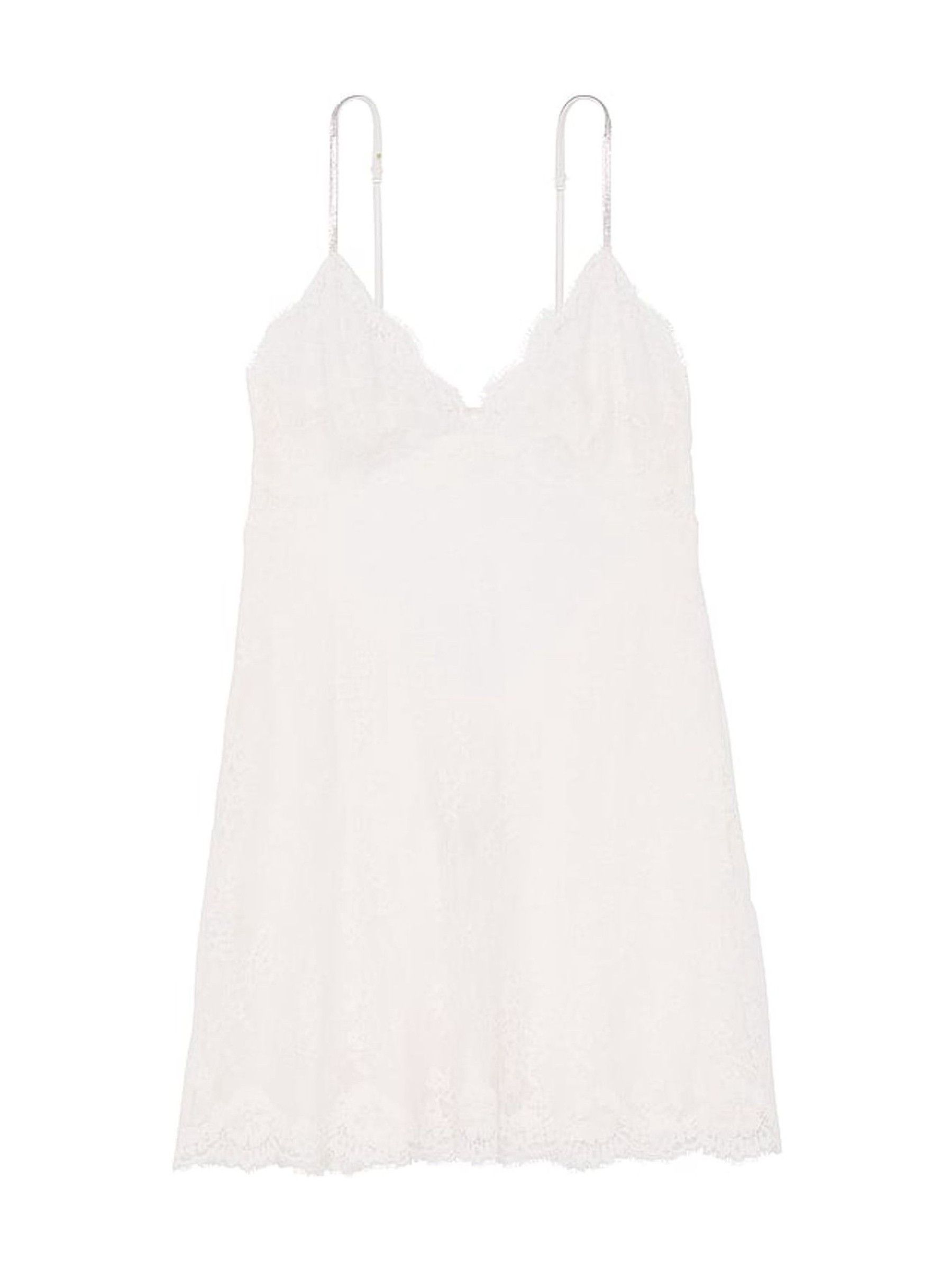 Coconut White Twinkle Shine Strap Lace Slip Dress - Image 3 of 3