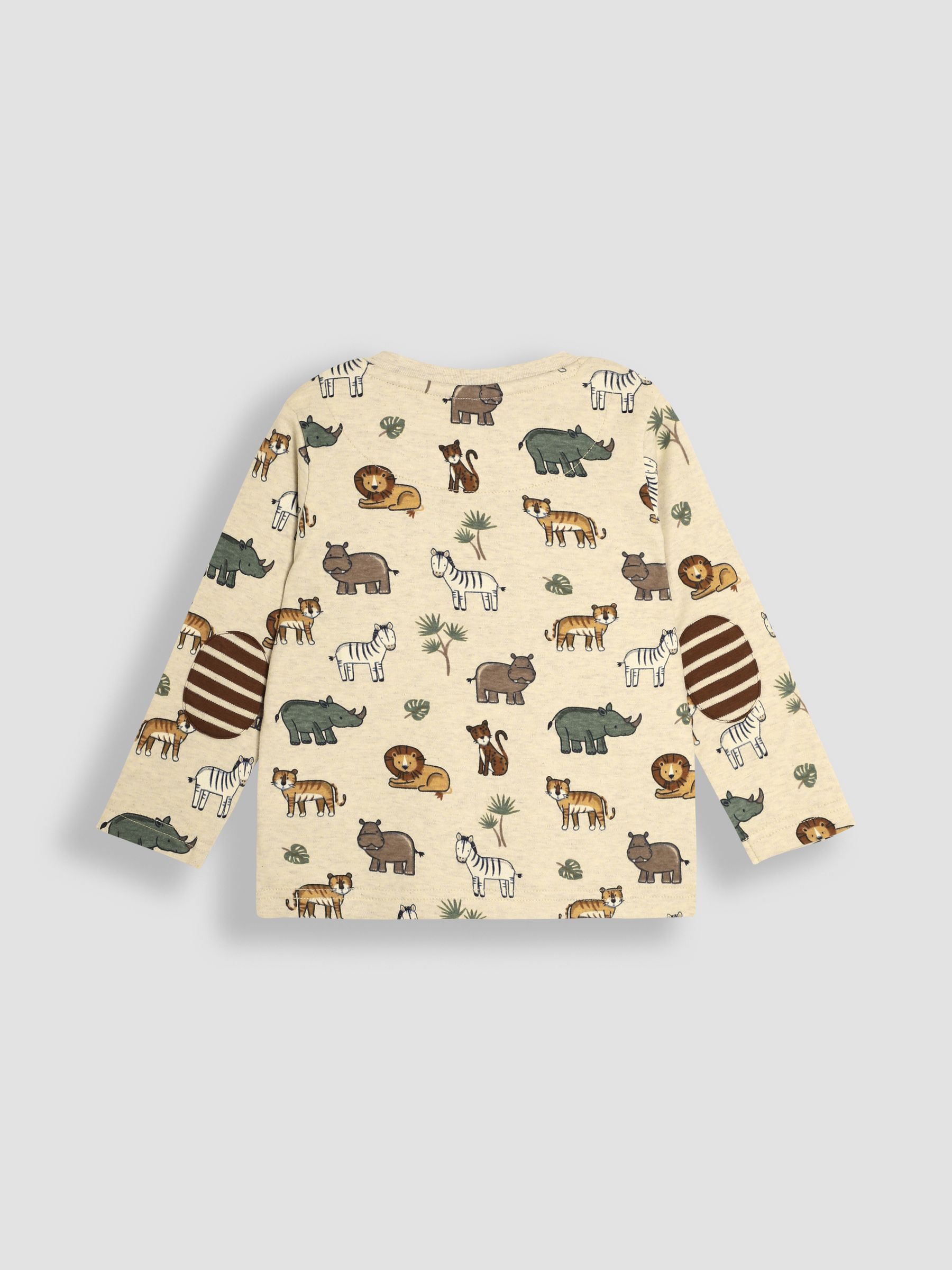 Natural Safari Animals Print & Stripe Long Sleeve 2-Pack Tops - Image 3 of 5