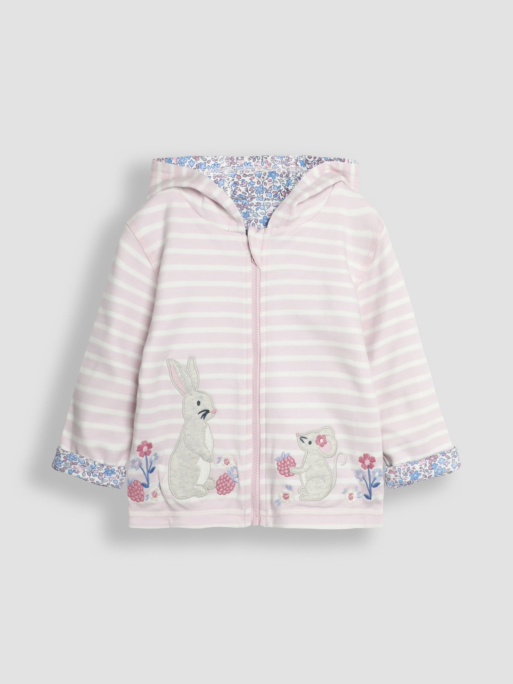 Pink Bunny & Mouse Appliqué Reversible Hoodie - Image 2 of 8