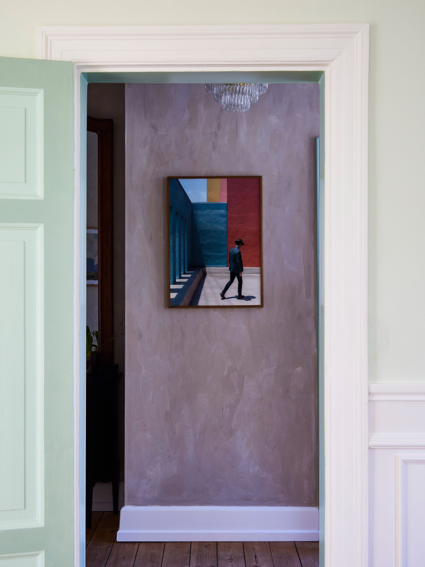Paper Collective Blue Primary Spaces Framed Wall Art Print in Dark Oak Frame - Image 2 of 4