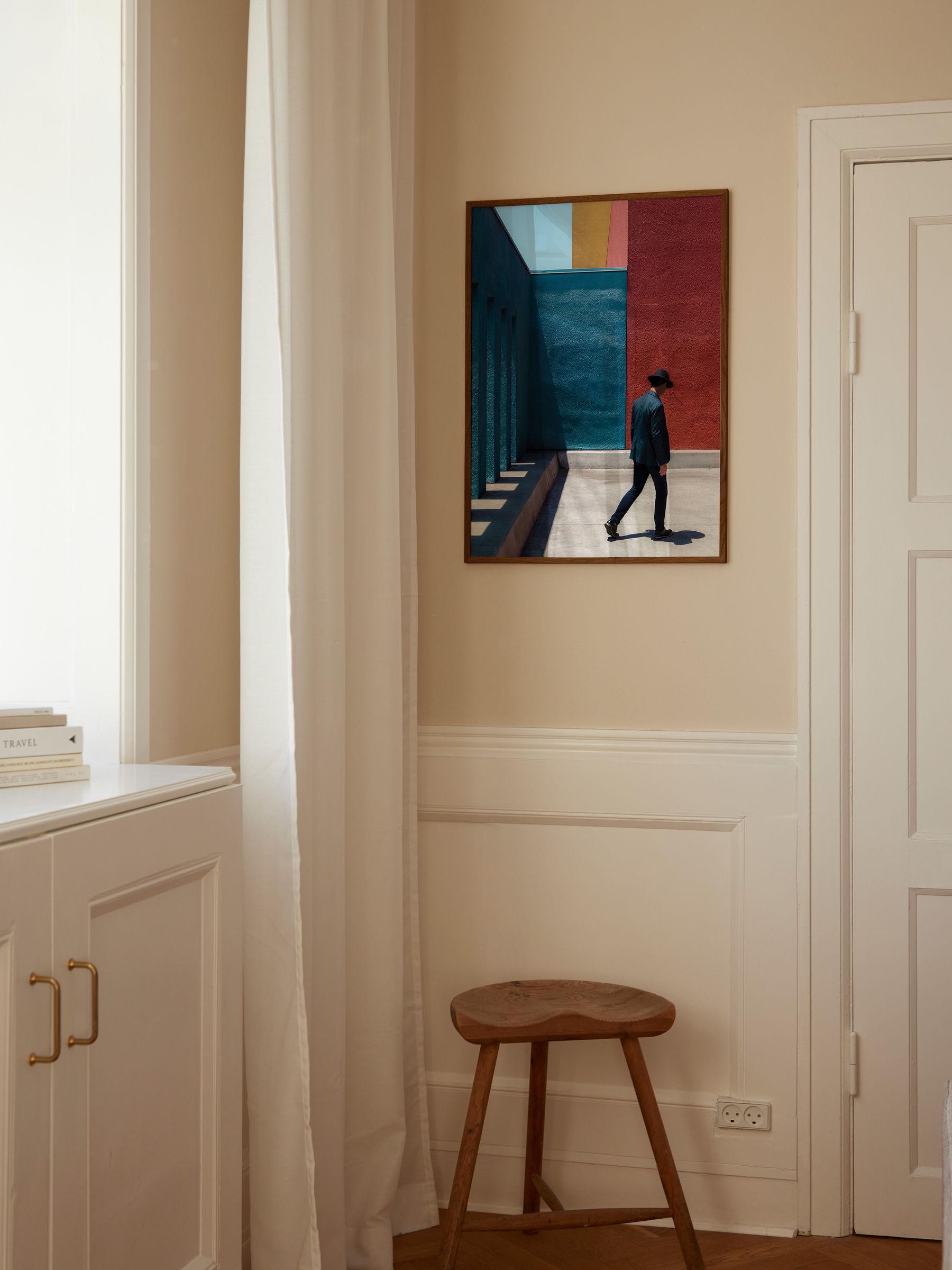 Paper Collective Blue Primary Spaces Framed Wall Art Print in Dark Oak Frame - Image 3 of 4