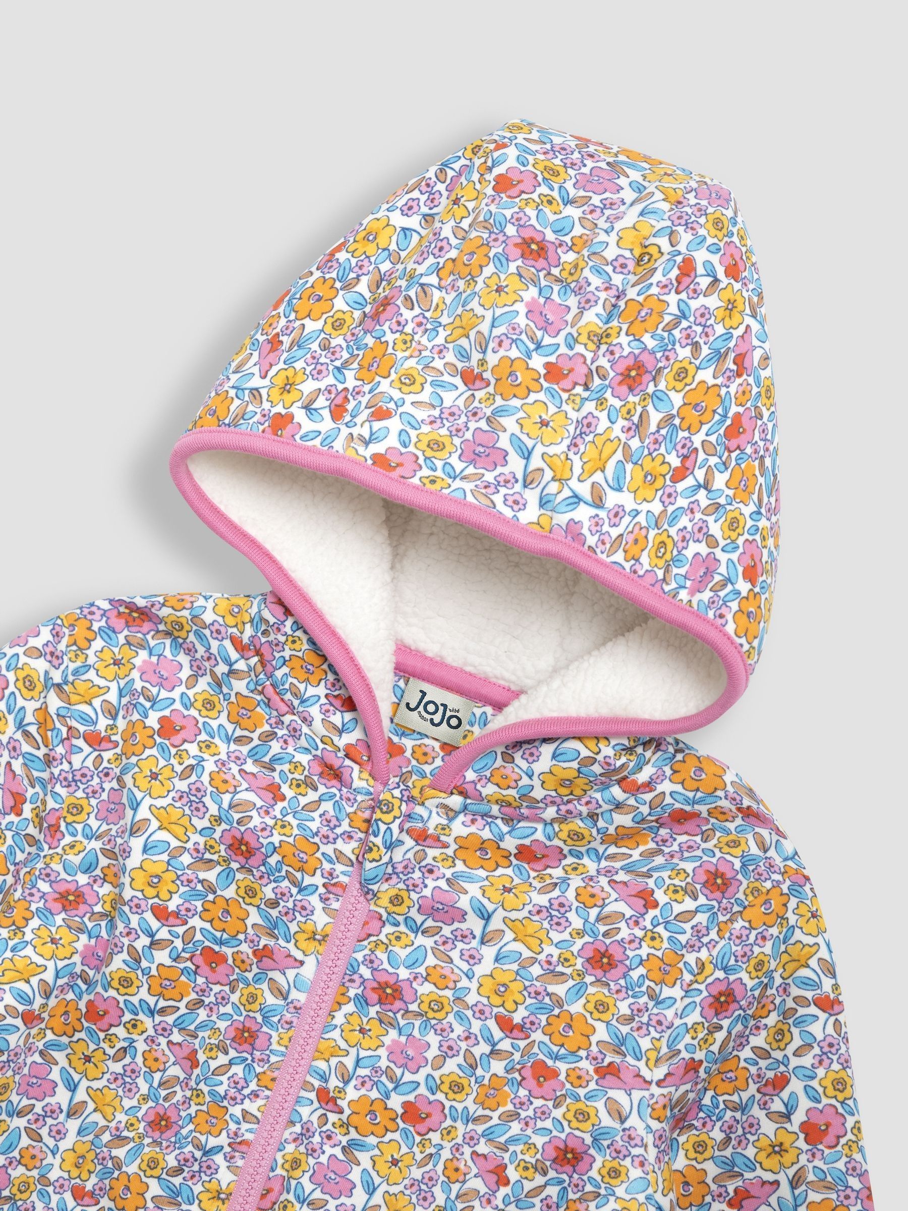 Pink Guinea Pig Floral Cotton Appliqué Cosy Hoodie - Image 3 of 3