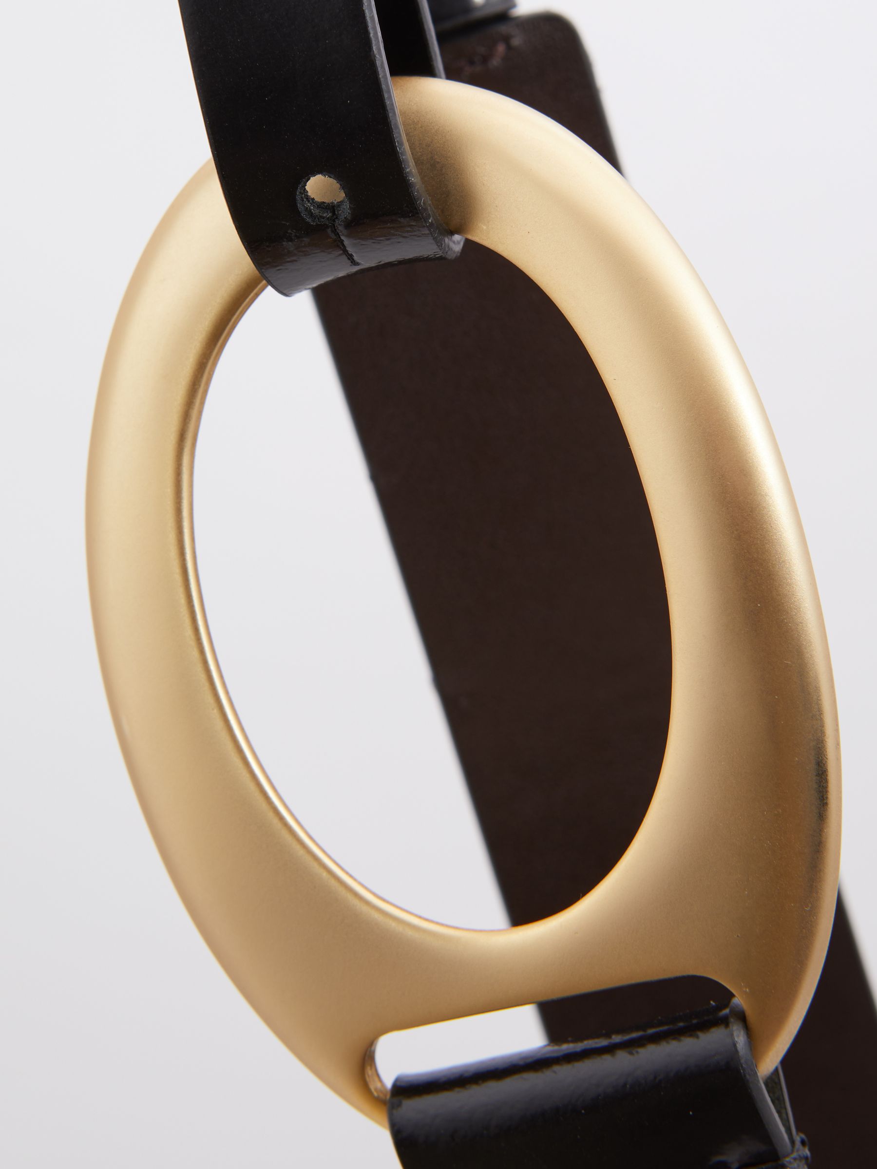 Asymmetric Patent Leather Belt in Black - Image 4 of 4