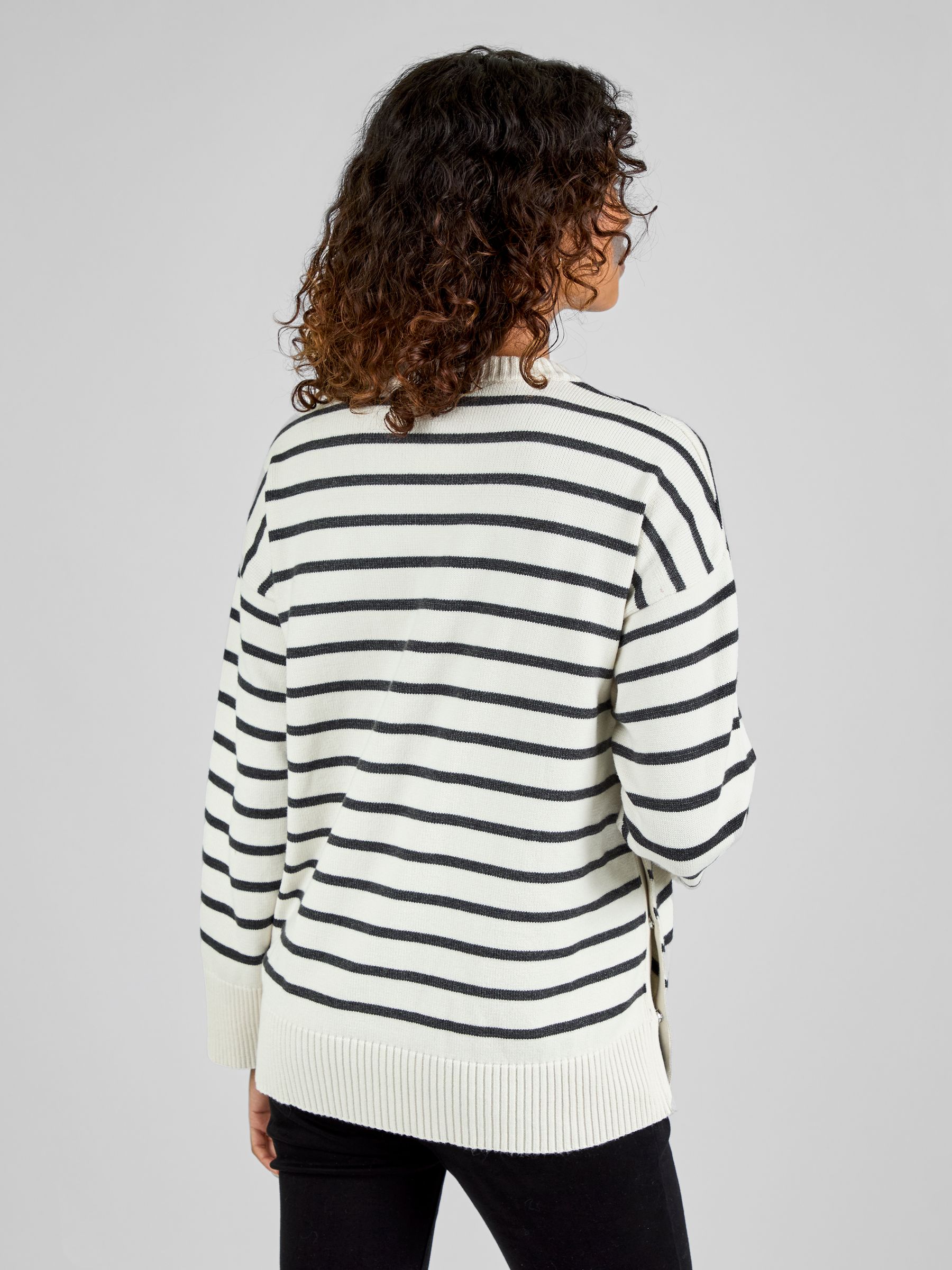 Cream Maternity & Nursing Stripe Side Buttoned Jumper - Image 2 of 4
