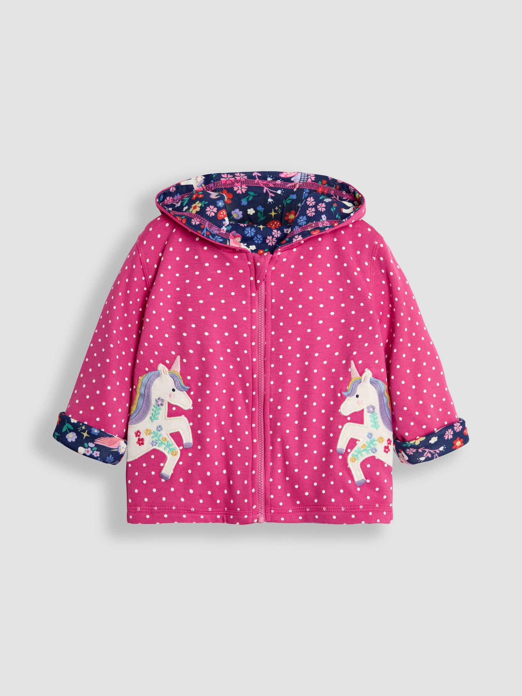 Pink Unicorn Appliqué Reversible Hoodie - Image 2 of 8