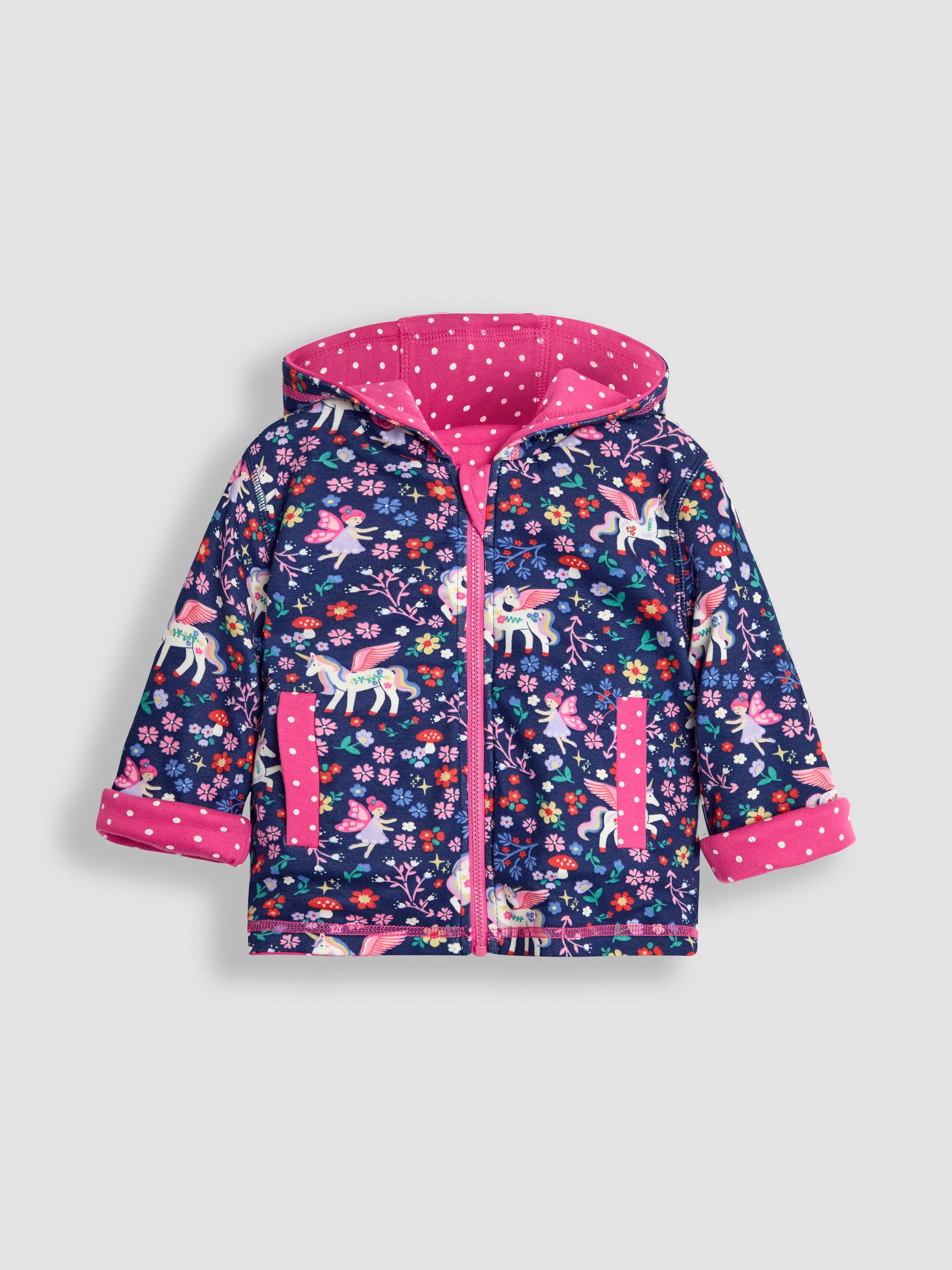Pink Unicorn Appliqué Reversible Hoodie - Image 4 of 8