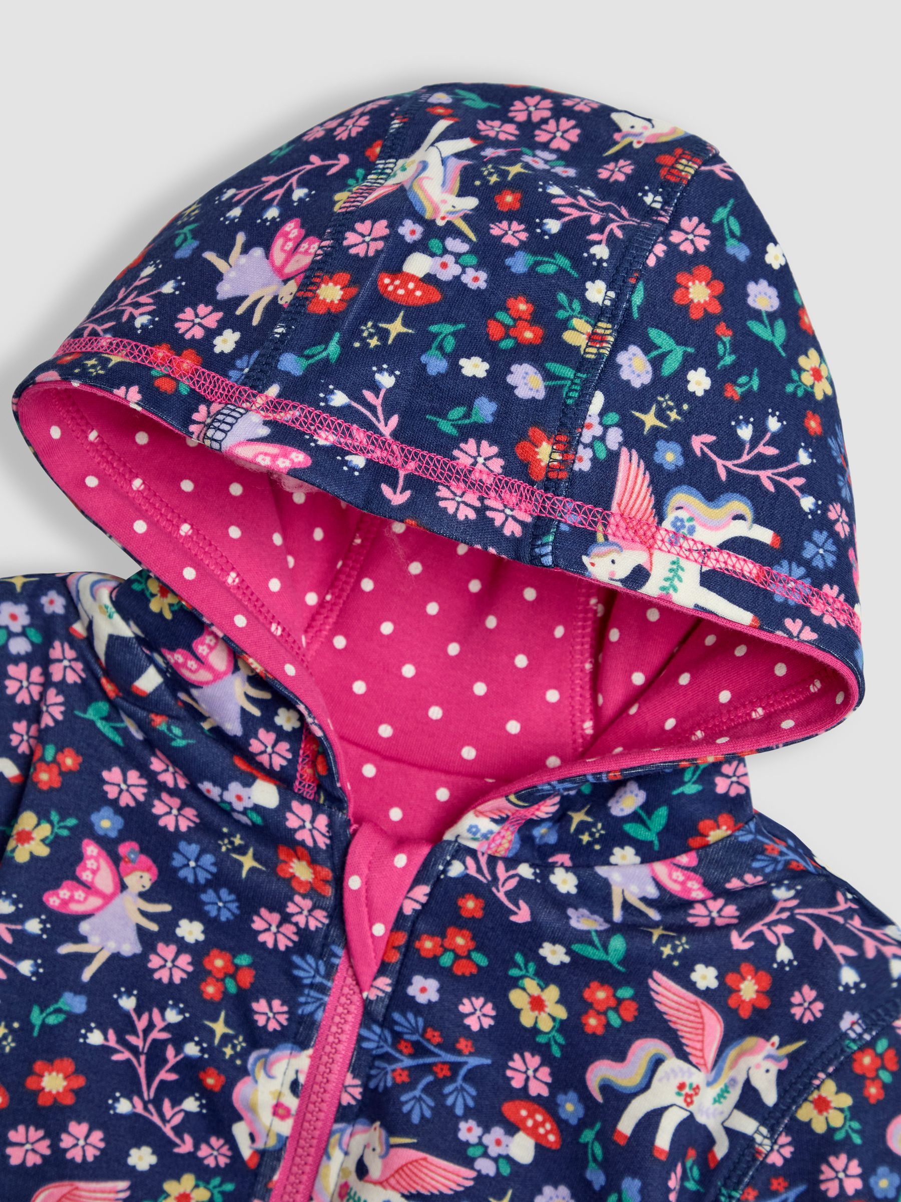 Pink Unicorn Appliqué Reversible Hoodie - Image 7 of 8