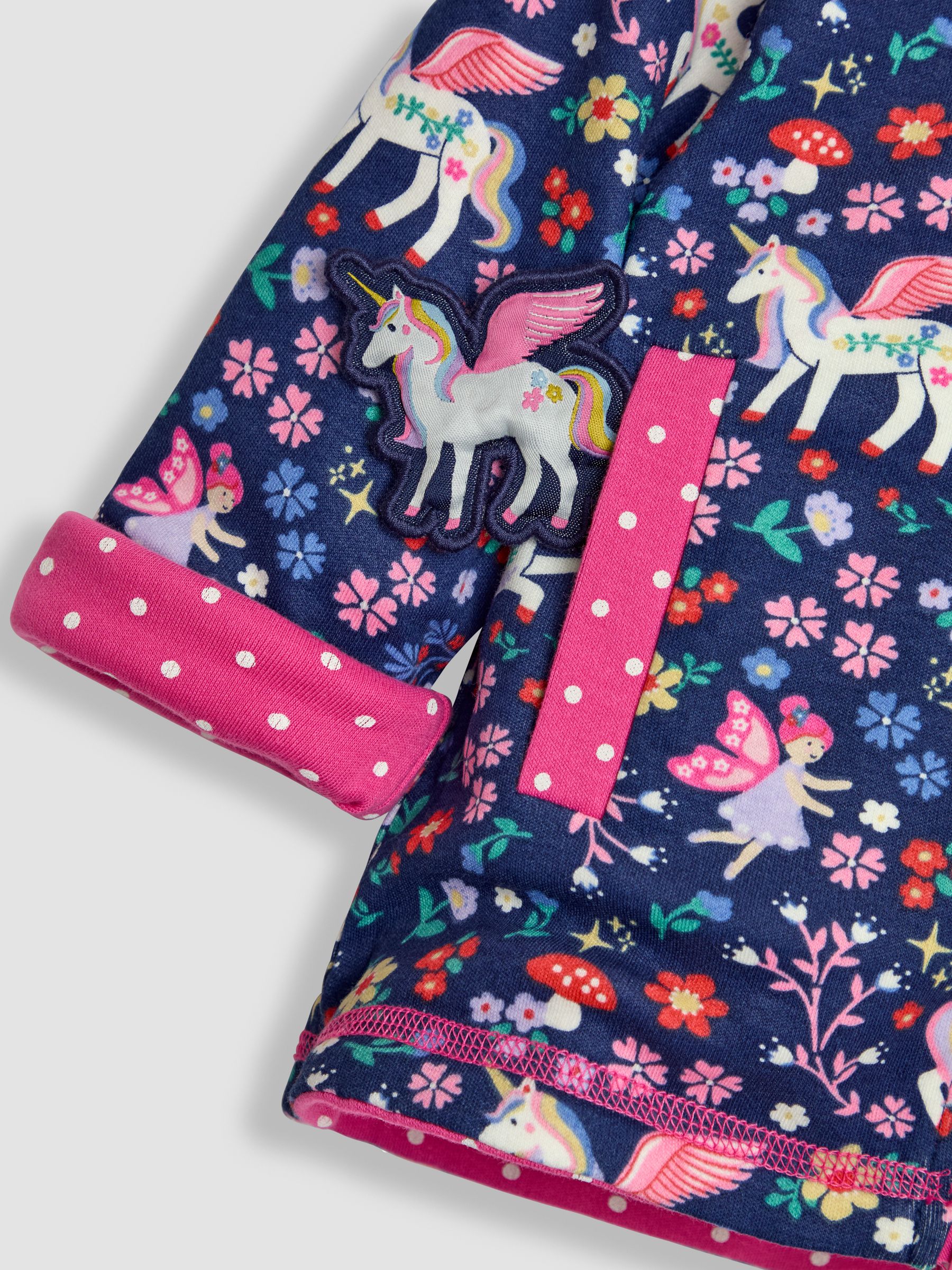 Pink Unicorn Appliqué Reversible Hoodie - Image 8 of 8