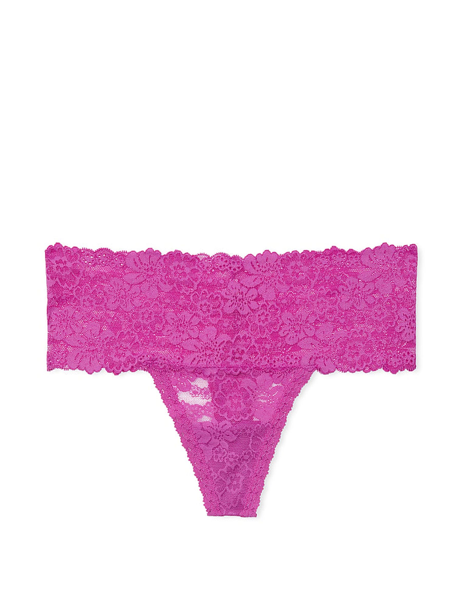 Berry Bliss Purple Hipster Thong Floral Lace Knickers - Image 3 of 3