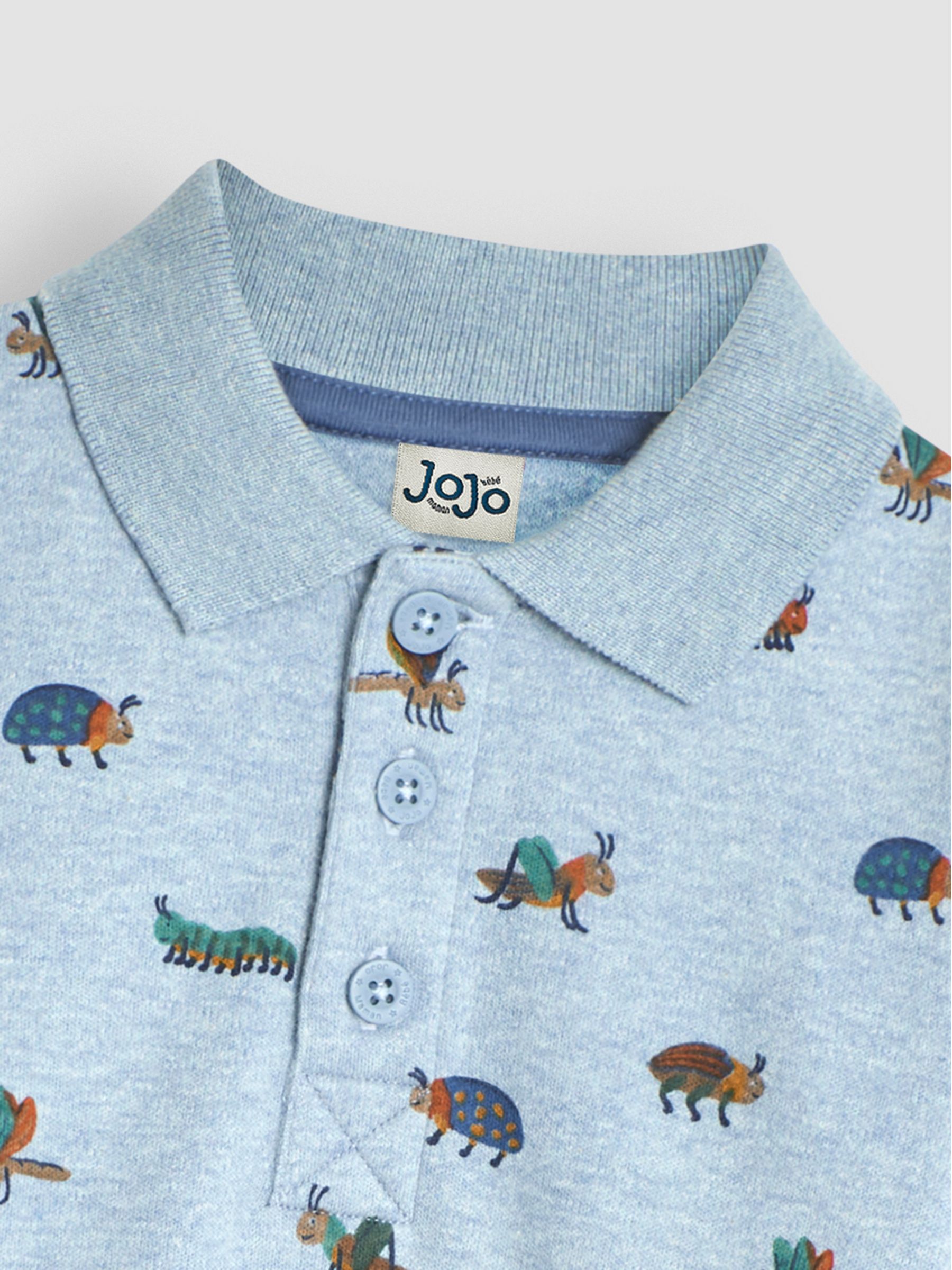 Light Blue Bug Long Sleeve Print Polo Shirt - Image 3 of 3