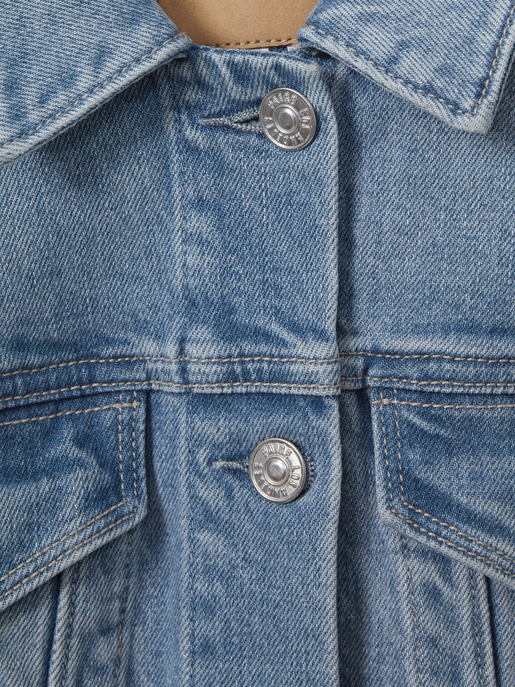 Paige Cropped Denim Jacket in Lowen Blue - Image 2 of 5