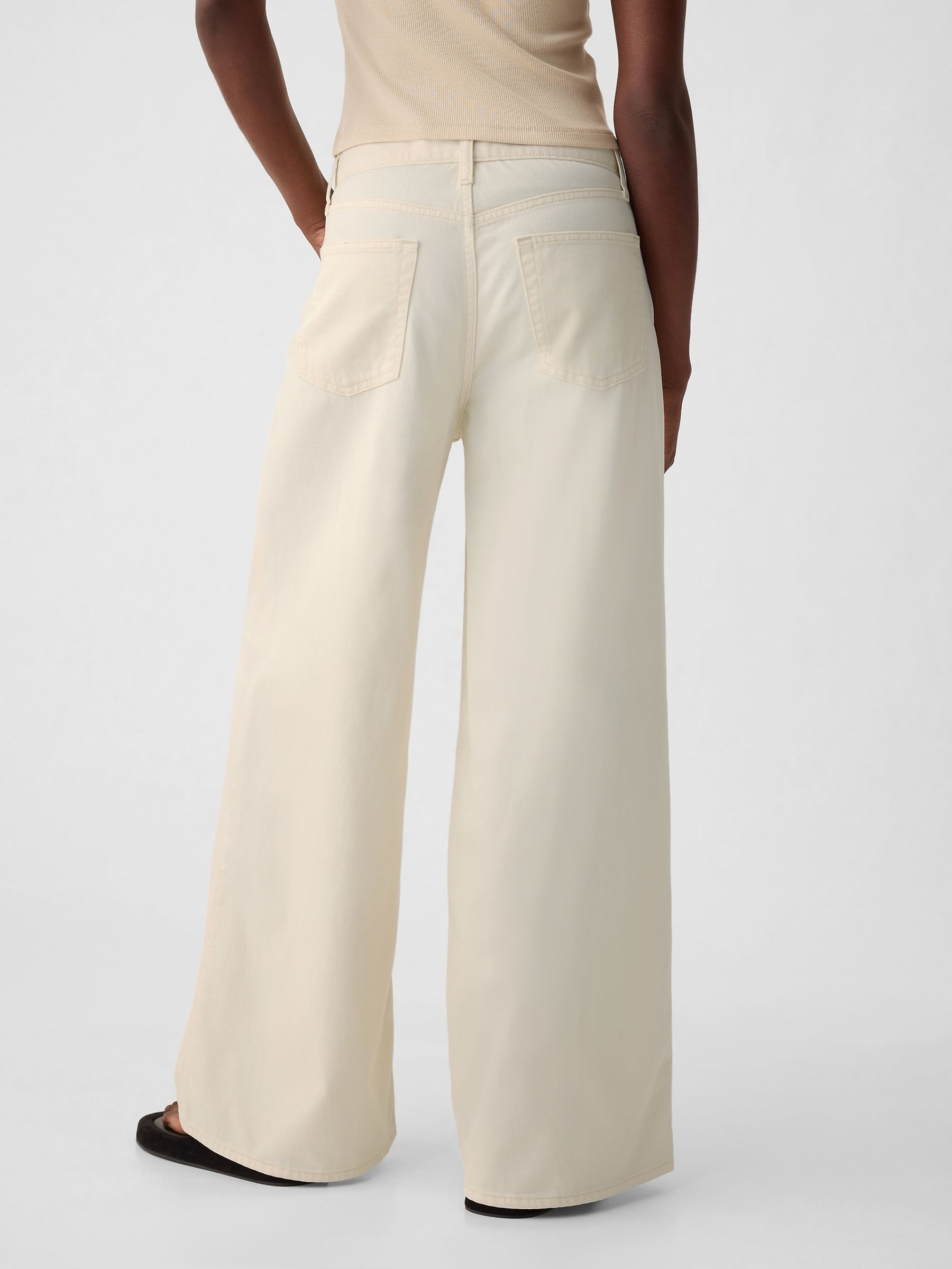 Cream Mid Rise UltraSoft Baggy Jeans - Image 2 of 6