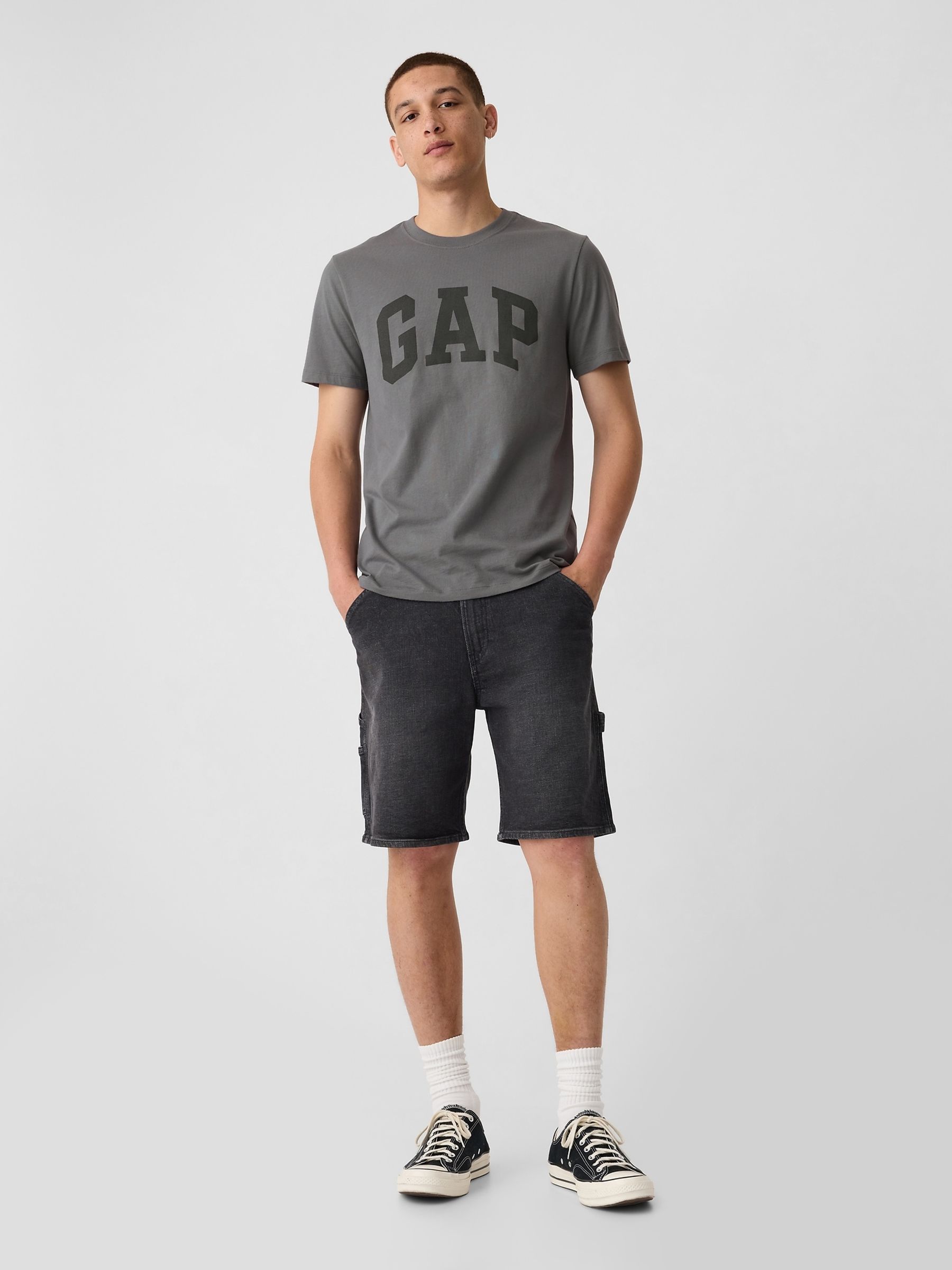 Dark Grey Logo Everyday Crew Neck T-Shirt - Image 3 of 4