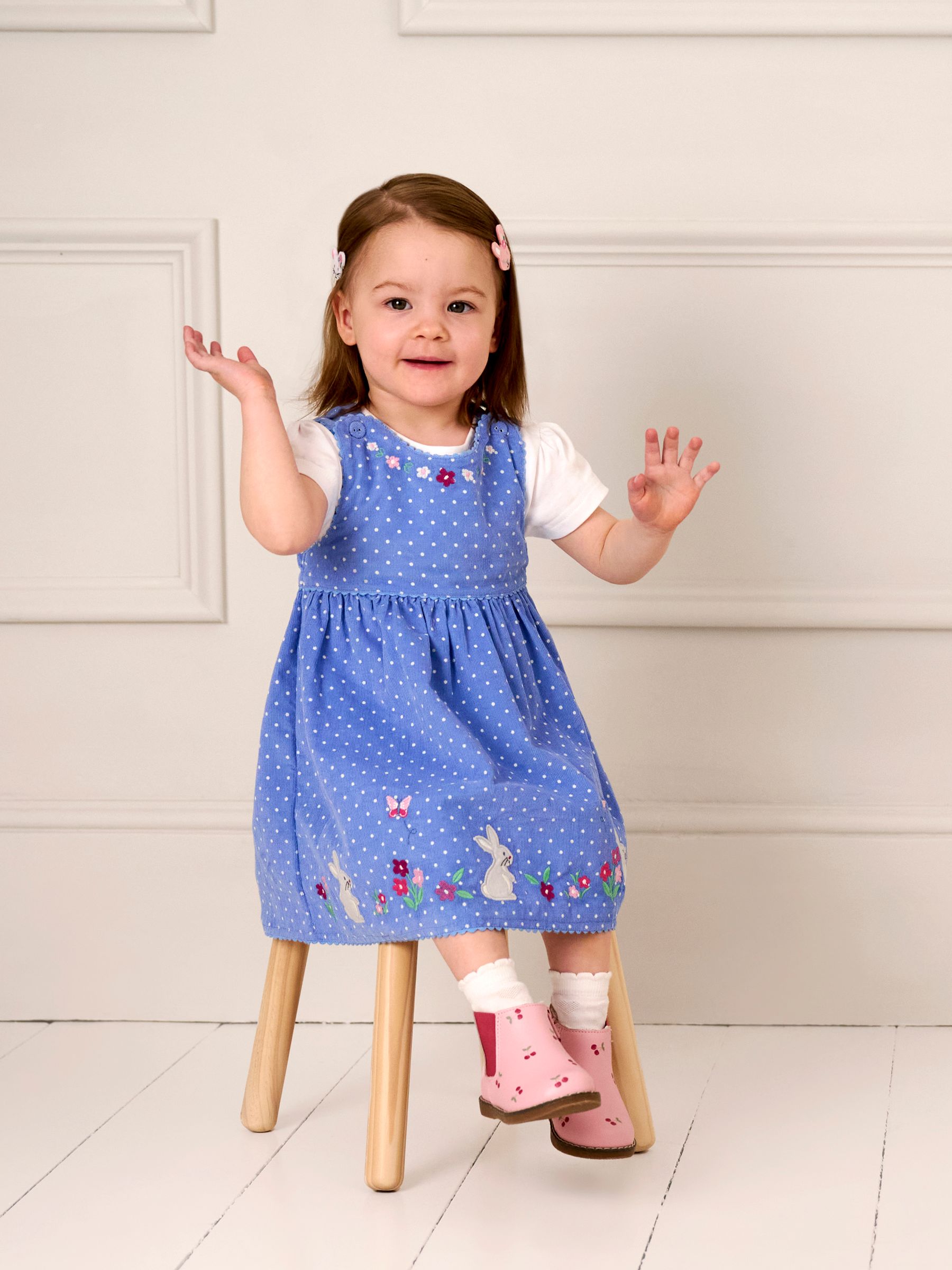 Blue Bunny Applique Cord Dress - Image 1 of 6