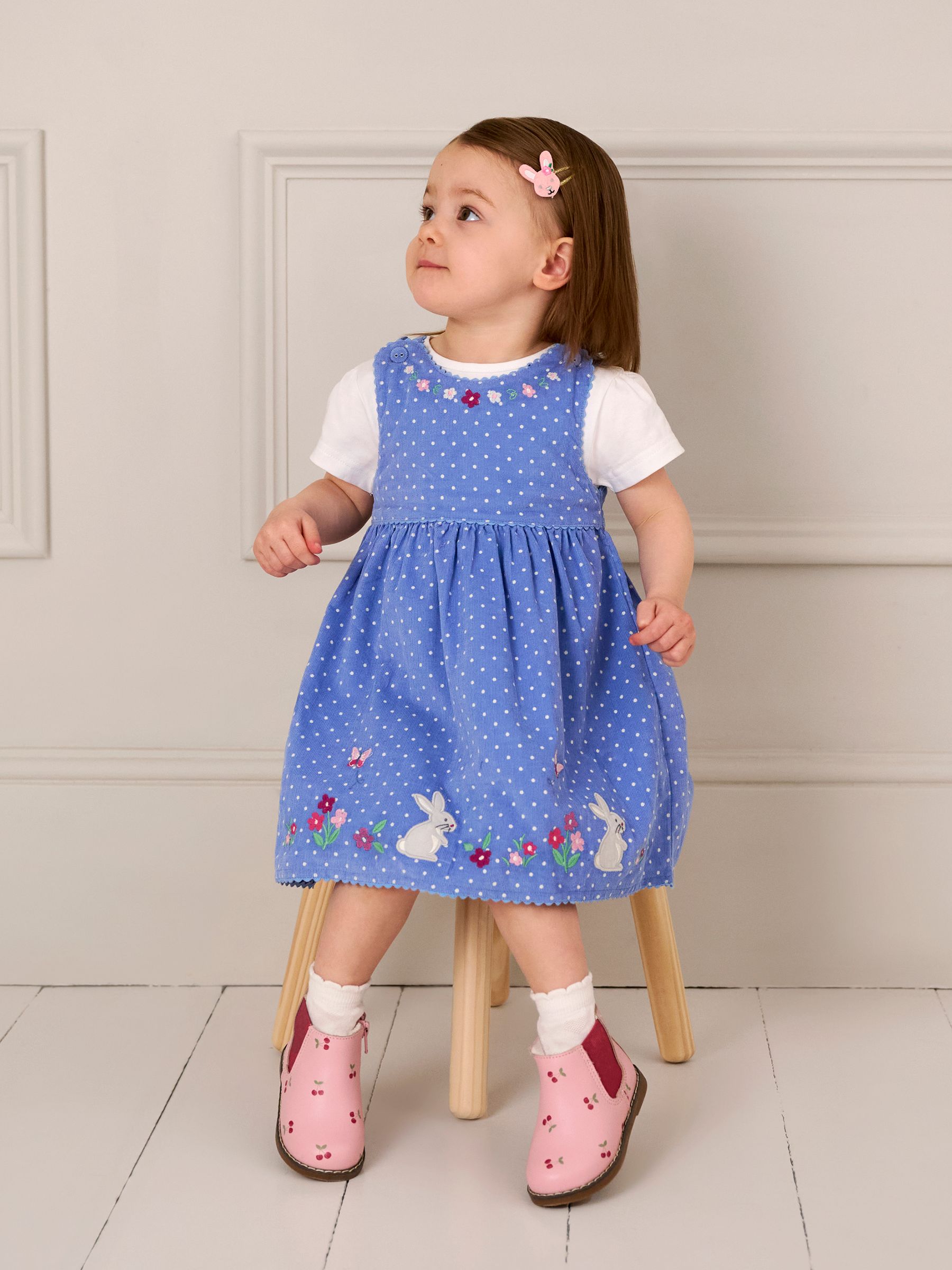 Blue Bunny Applique Cord Dress - Image 2 of 6