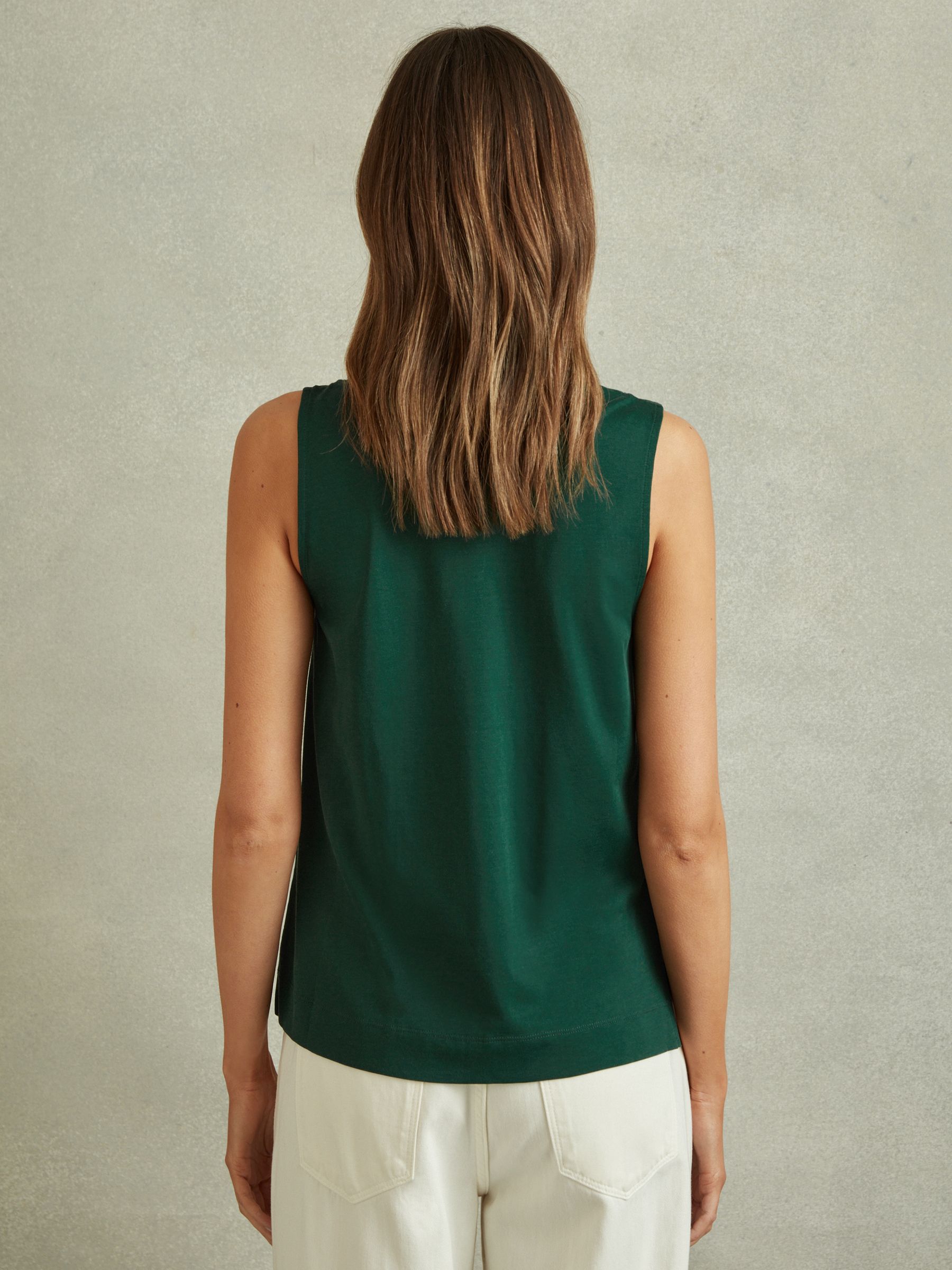 V-Neck Shell Top in Green - Image 4 of 5