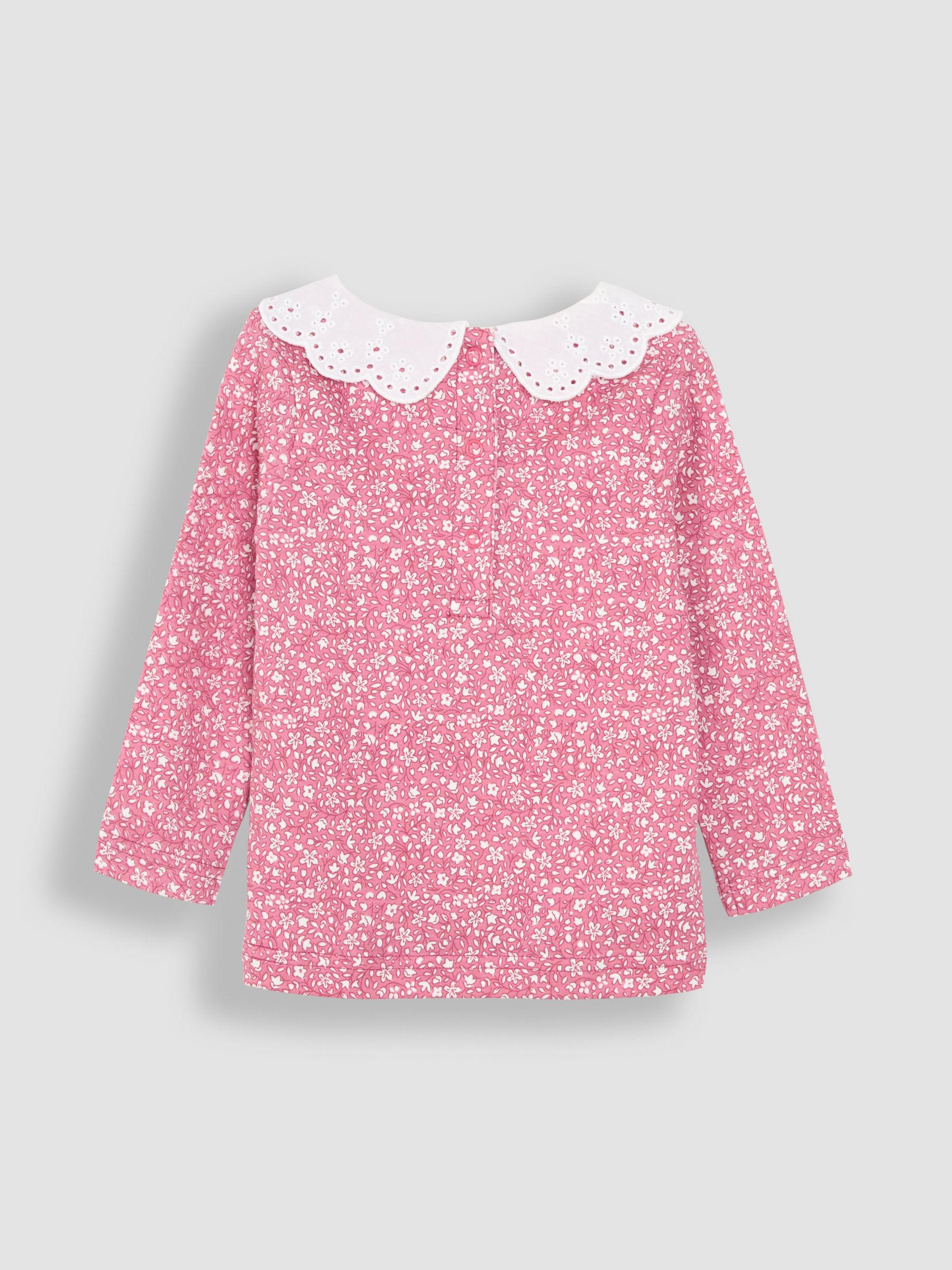 Pink Floral Broderie Collar Top - Image 2 of 3