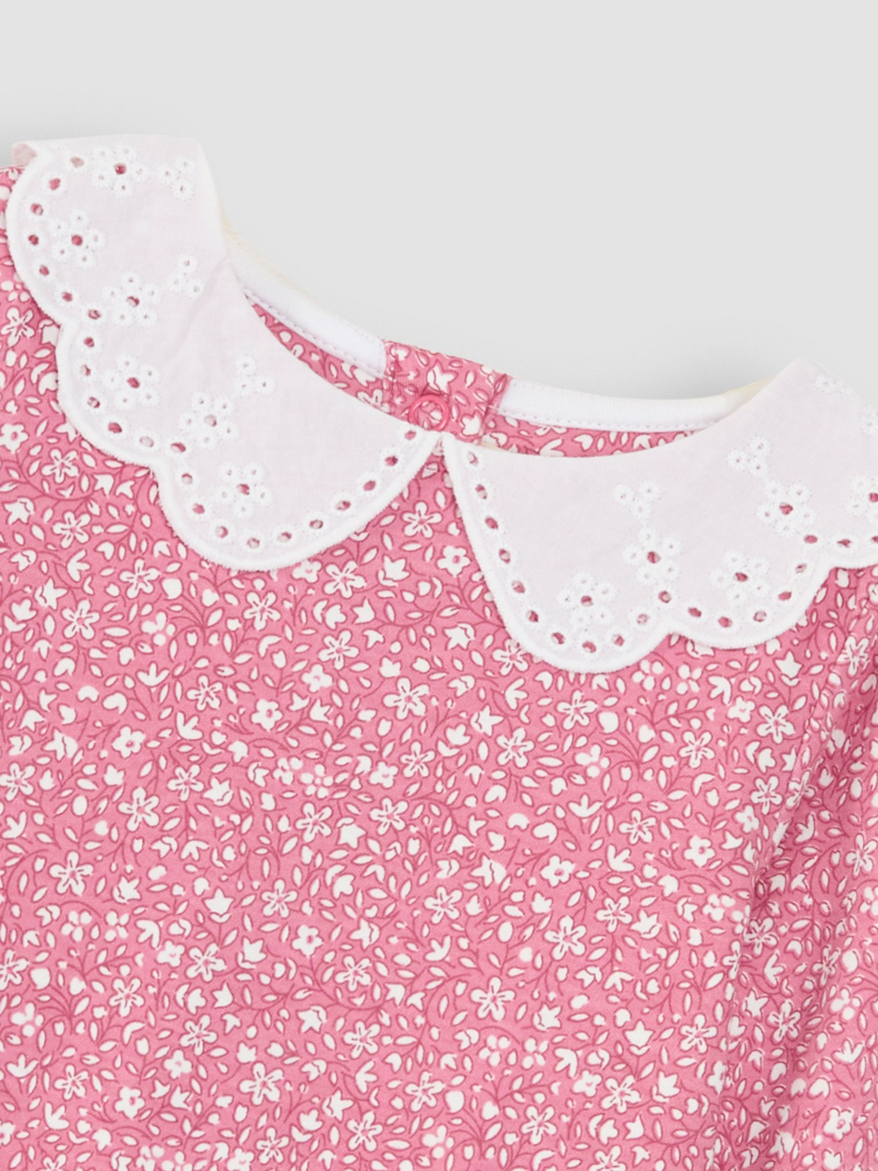 Pink Floral Broderie Collar Top - Image 3 of 3