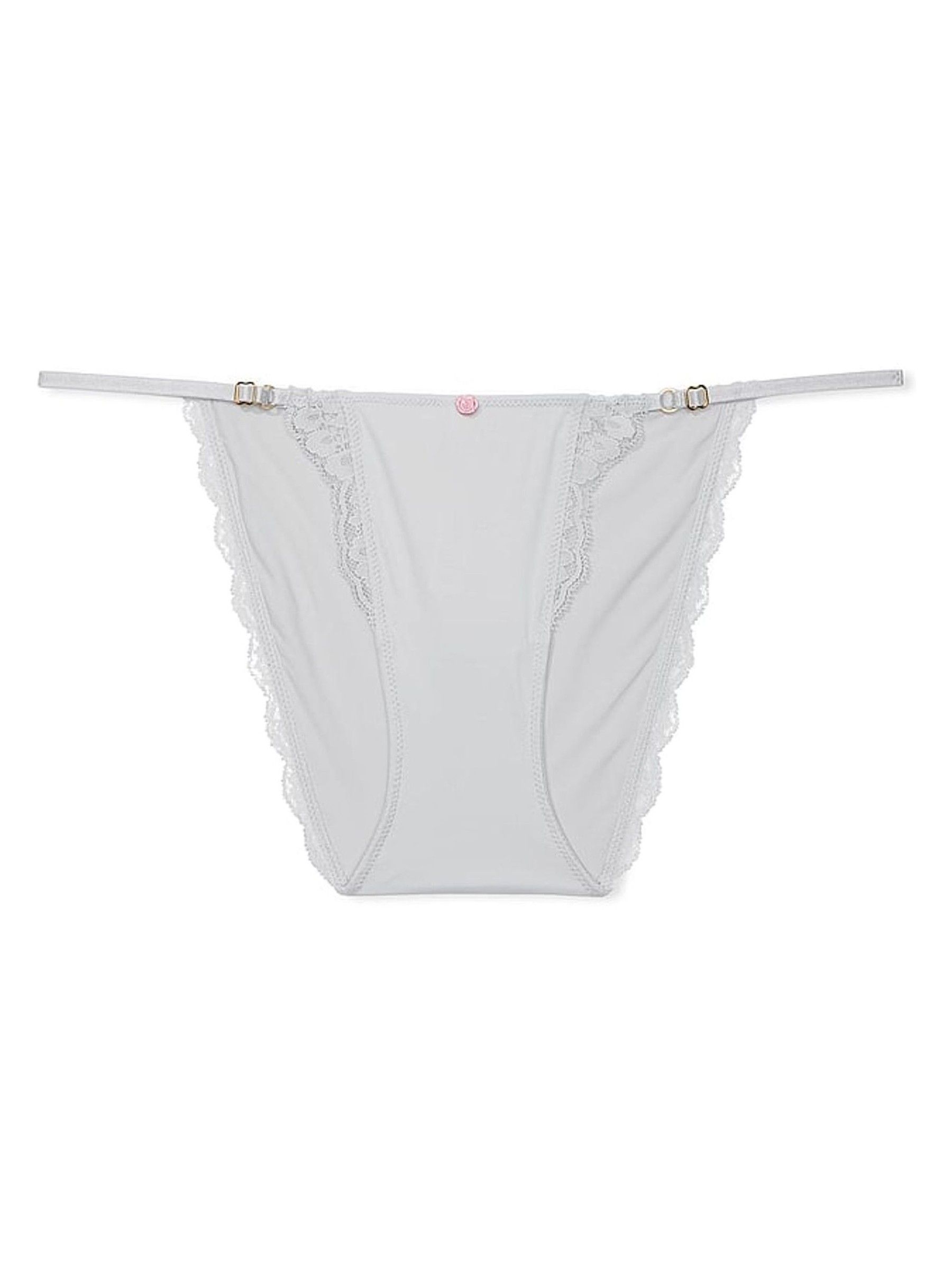 Silver Pearl Grey Lace Trim Bikini Knickers - Image 3 of 3