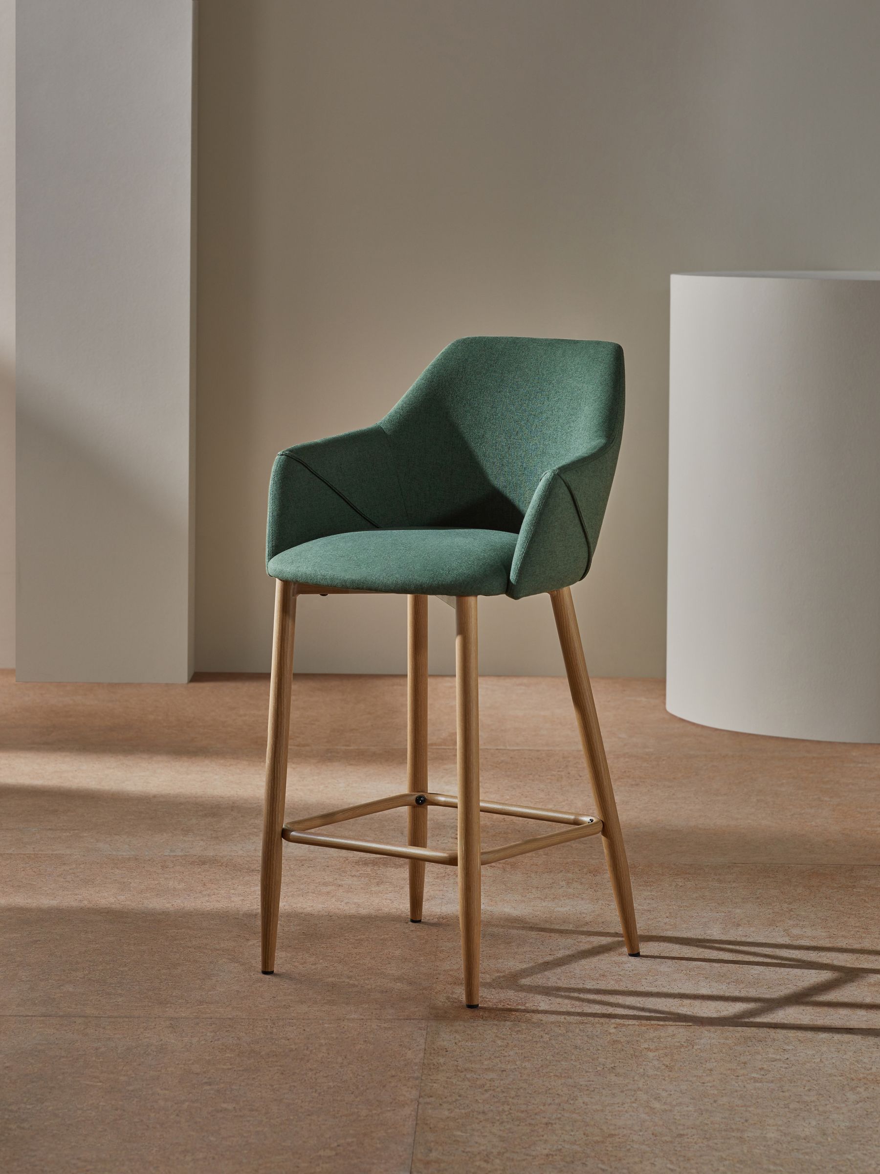 Bay Green and Oak Legs Lule Bar Stool - Image 2 of 6