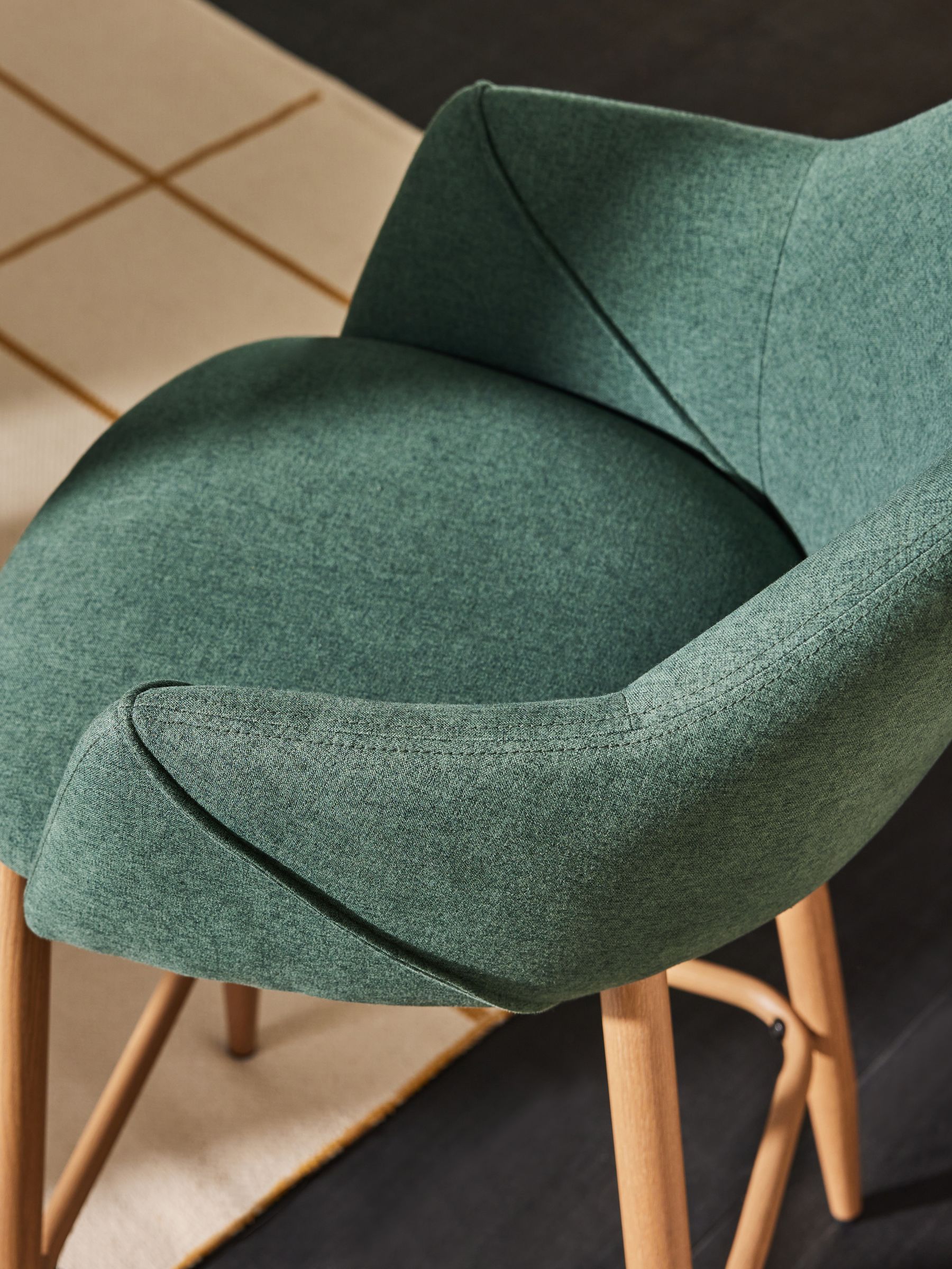 Bay Green and Oak Legs Lule Bar Stool - Image 3 of 6