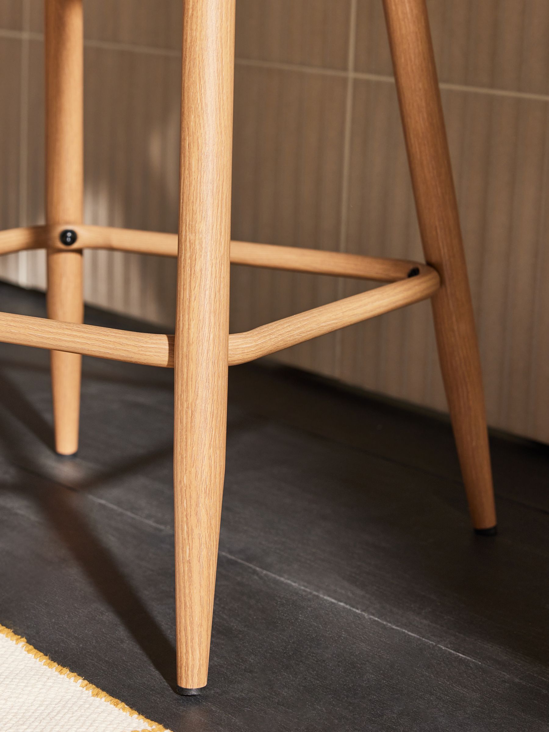 Bay Green and Oak Legs Lule Bar Stool - Image 4 of 6