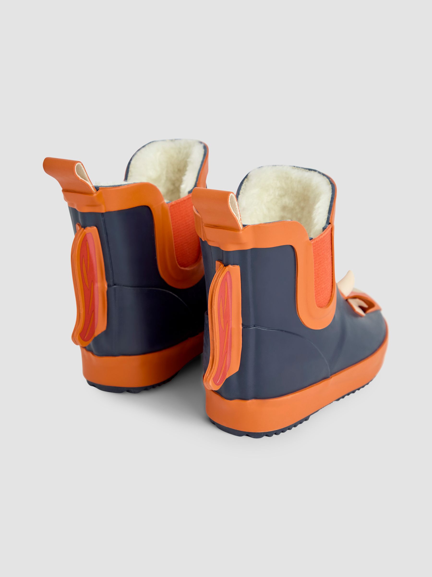 Navy Blue Cow Cosy Lined Printed Ankle Wellies - Image 2 of 3